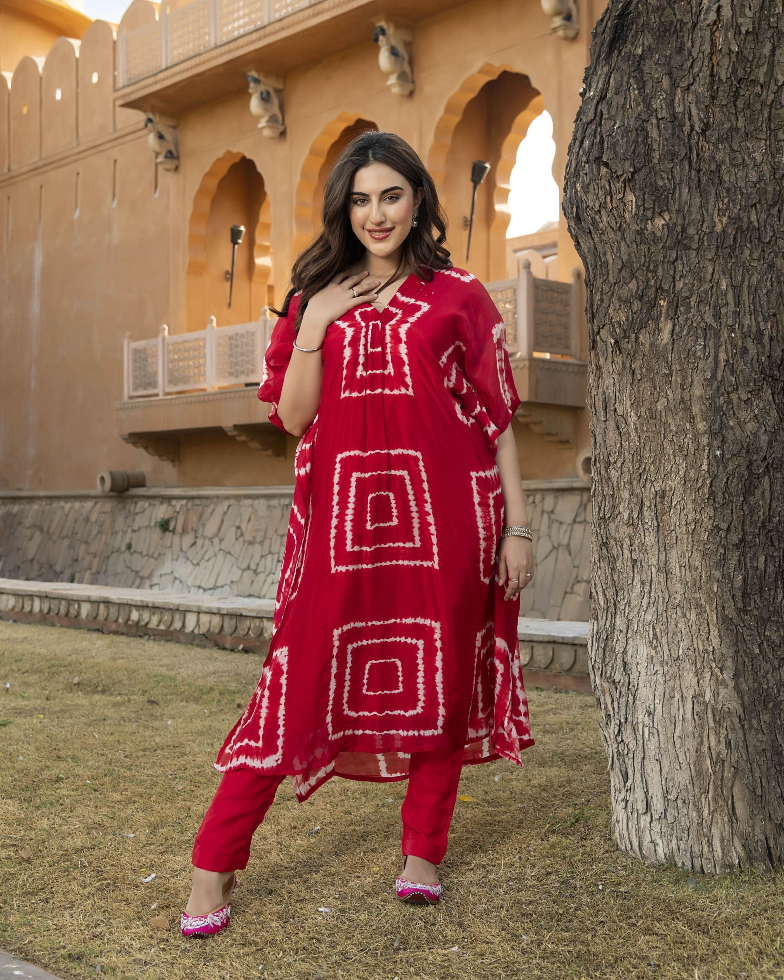Mabel Silk Tie & Dye Kurta Set - Image 4