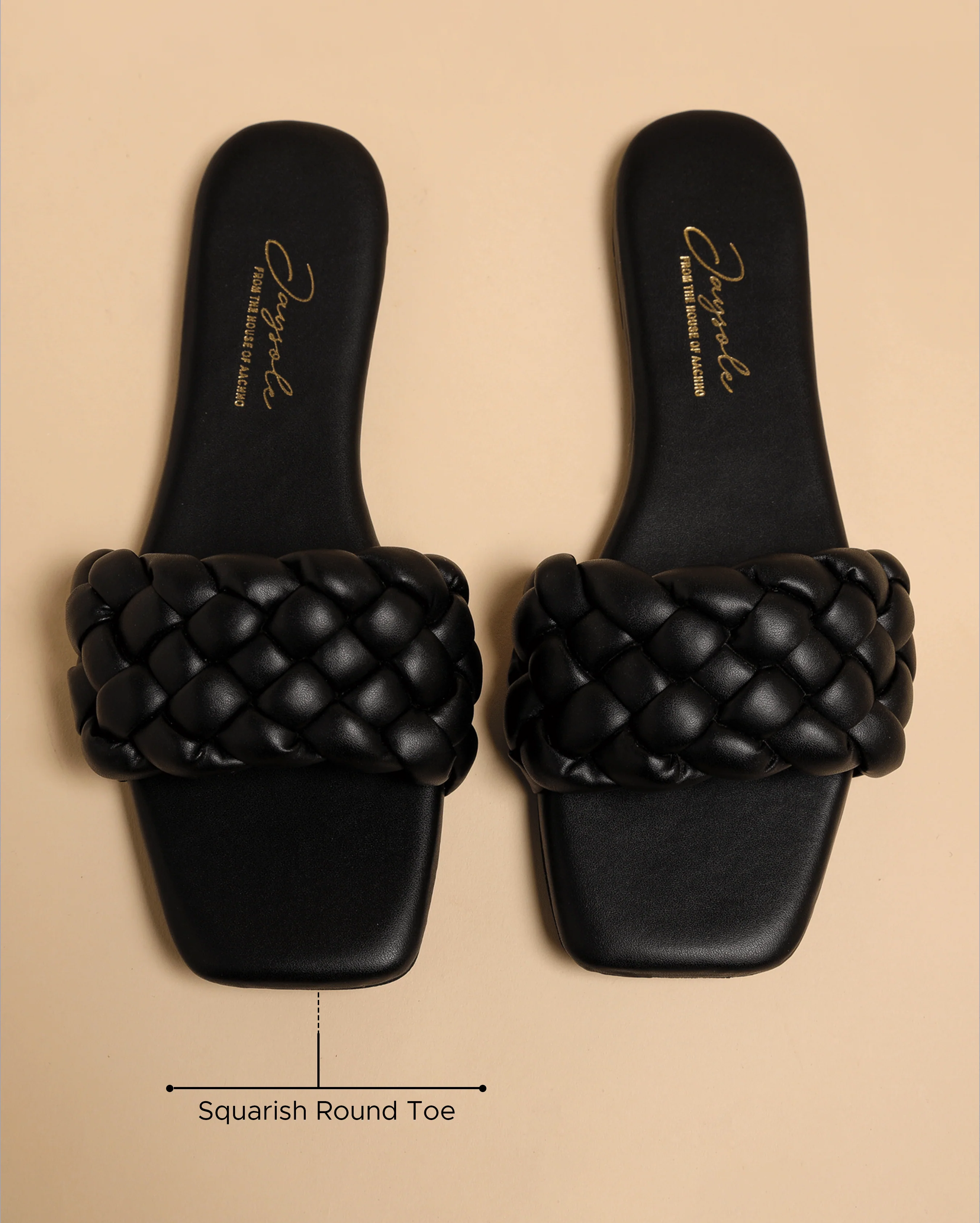 Mallard Black Braided Slides - Image 2