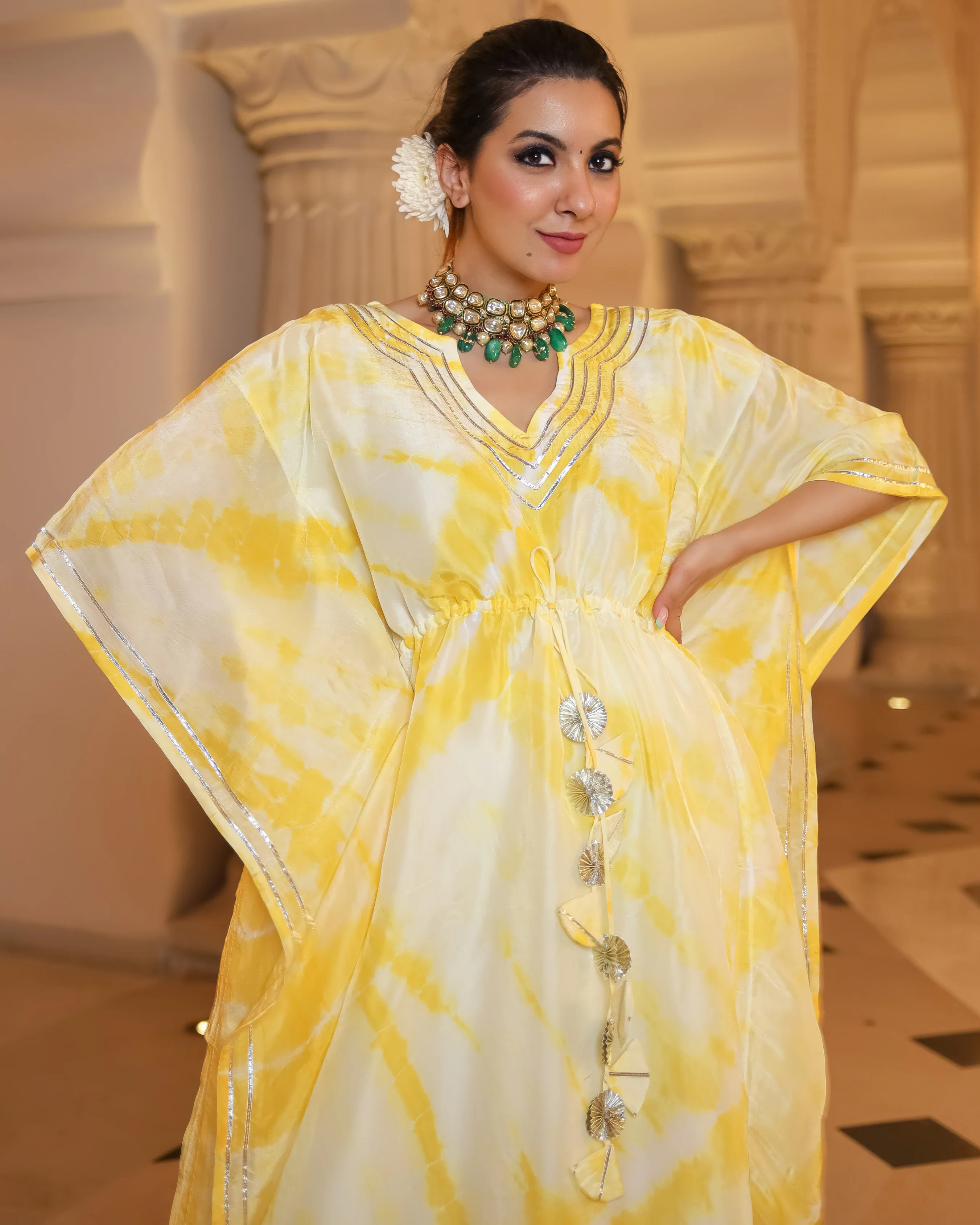 Mango Curve Tie Dye Kaftan Set - Image 2