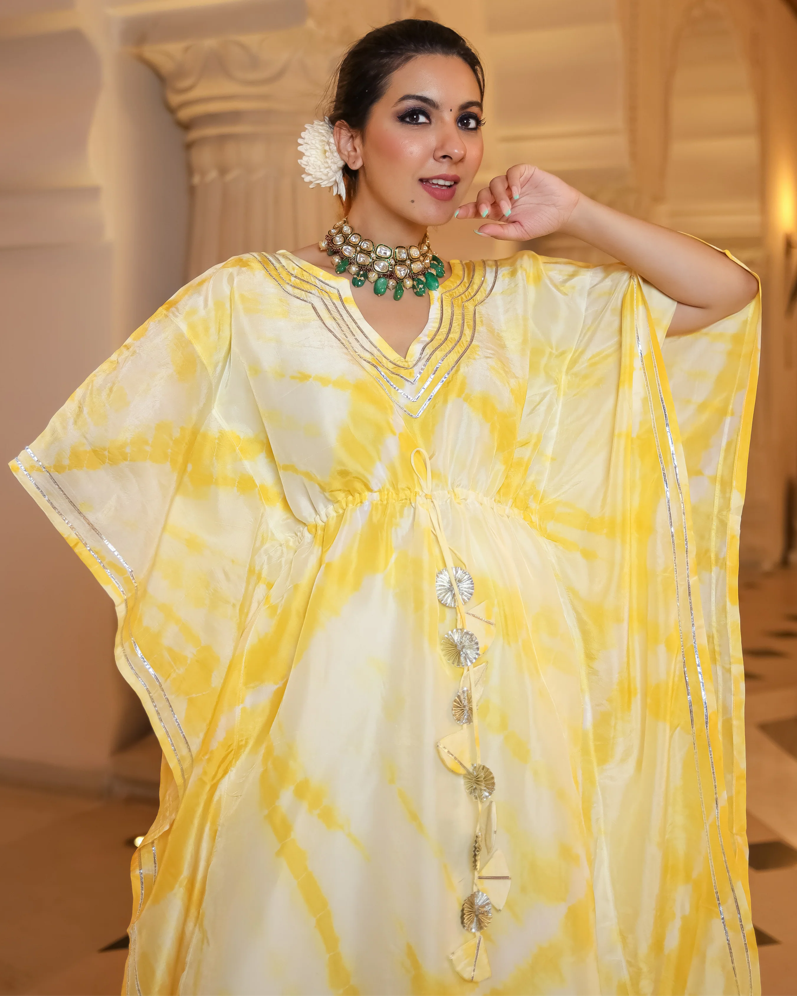 Mango Curve Tie Dye Kaftan Set - Image 4