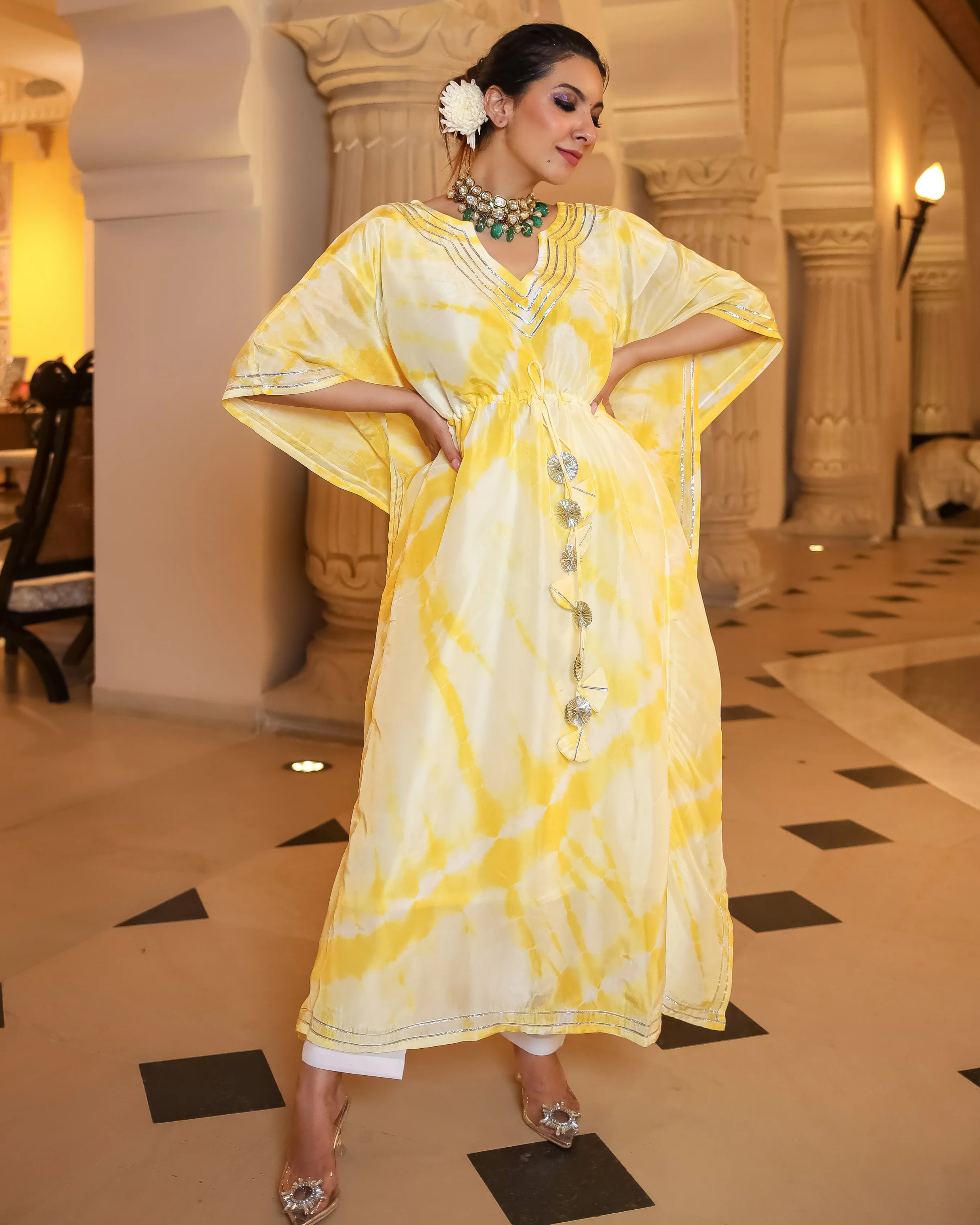 Mango Curve Tie Dye Kaftan Set - Image 7