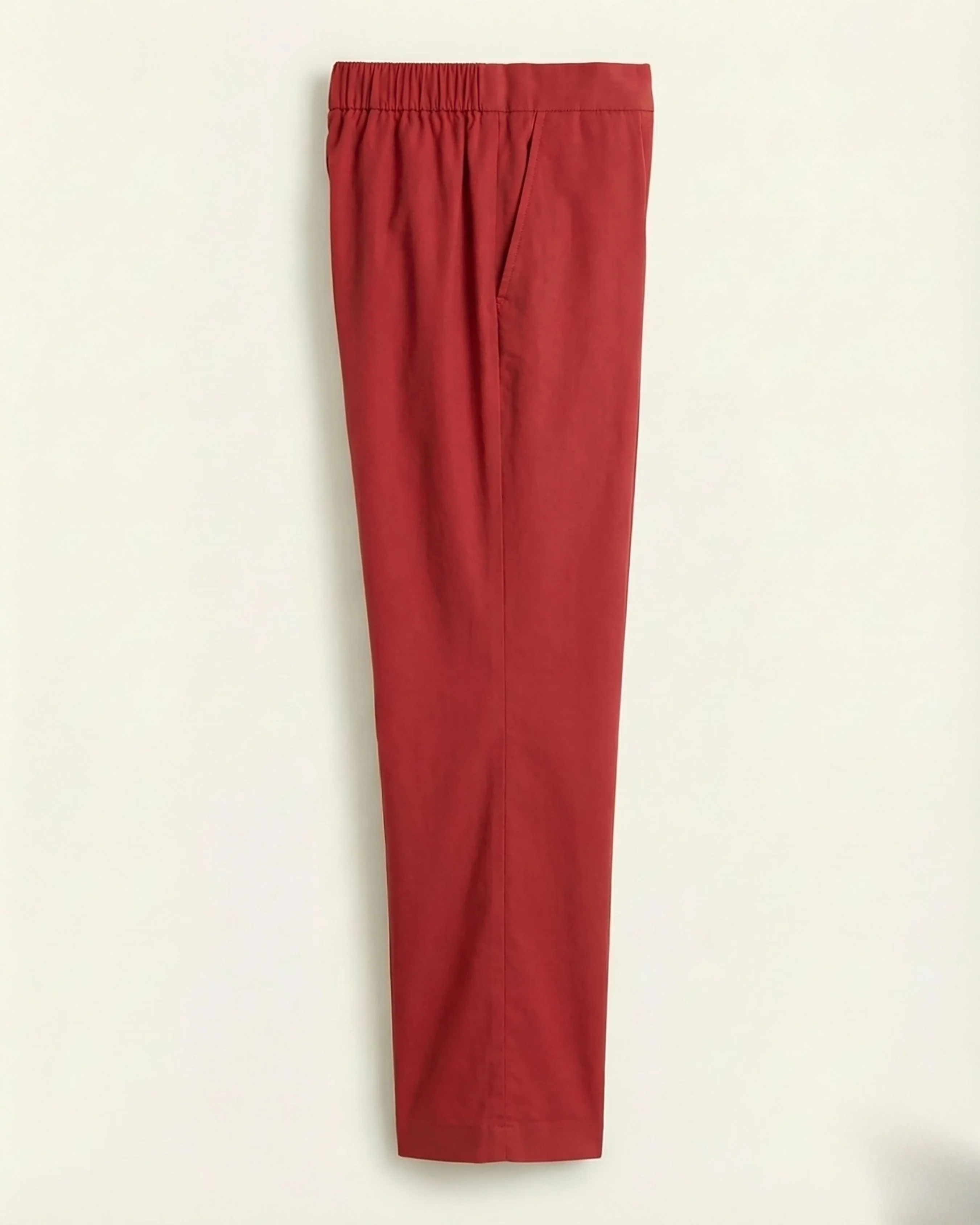 Maria Red Cotton Straight Pants - Image 4