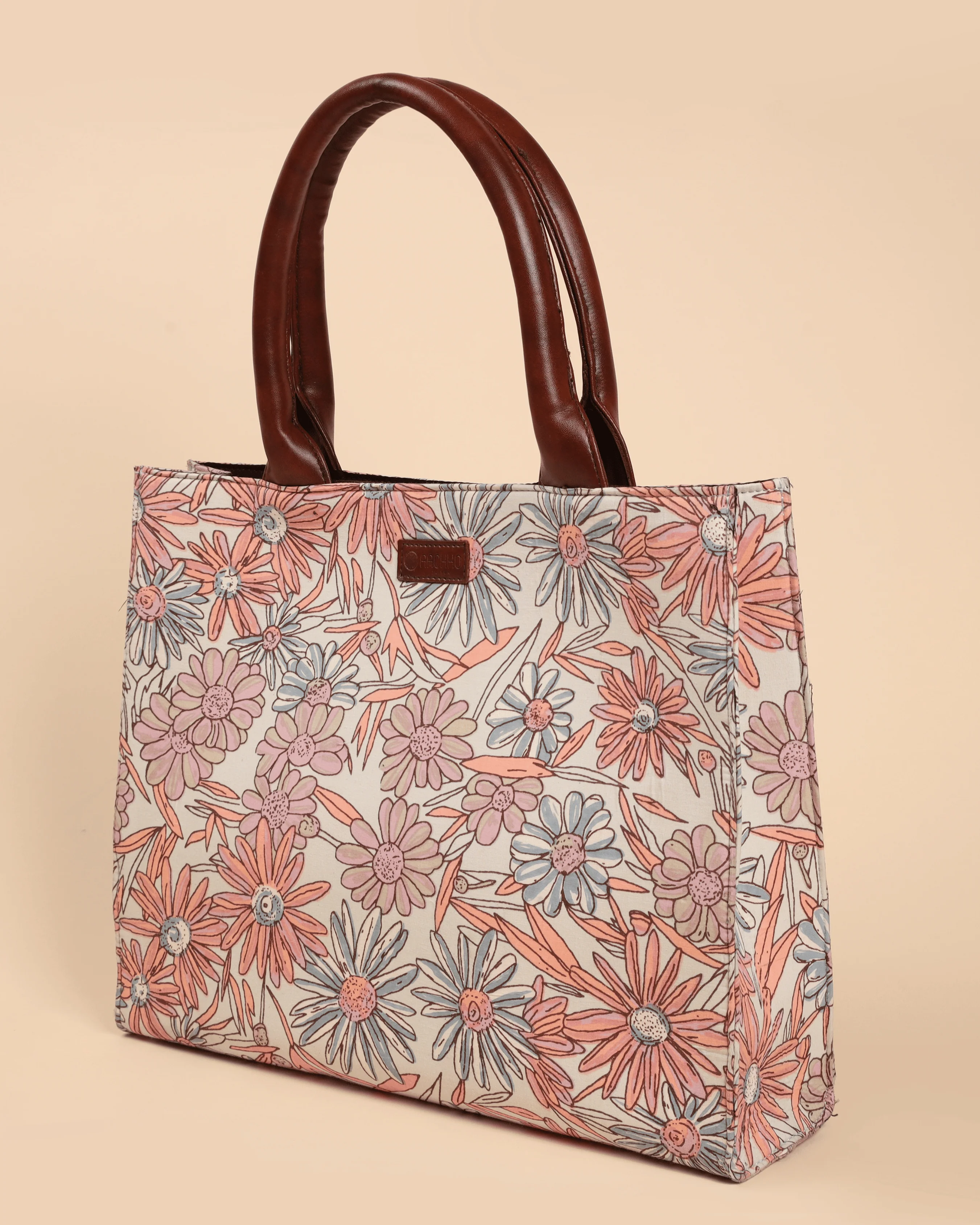 Marigold Magic Handblock Rectangle Tote Bag - Image 2