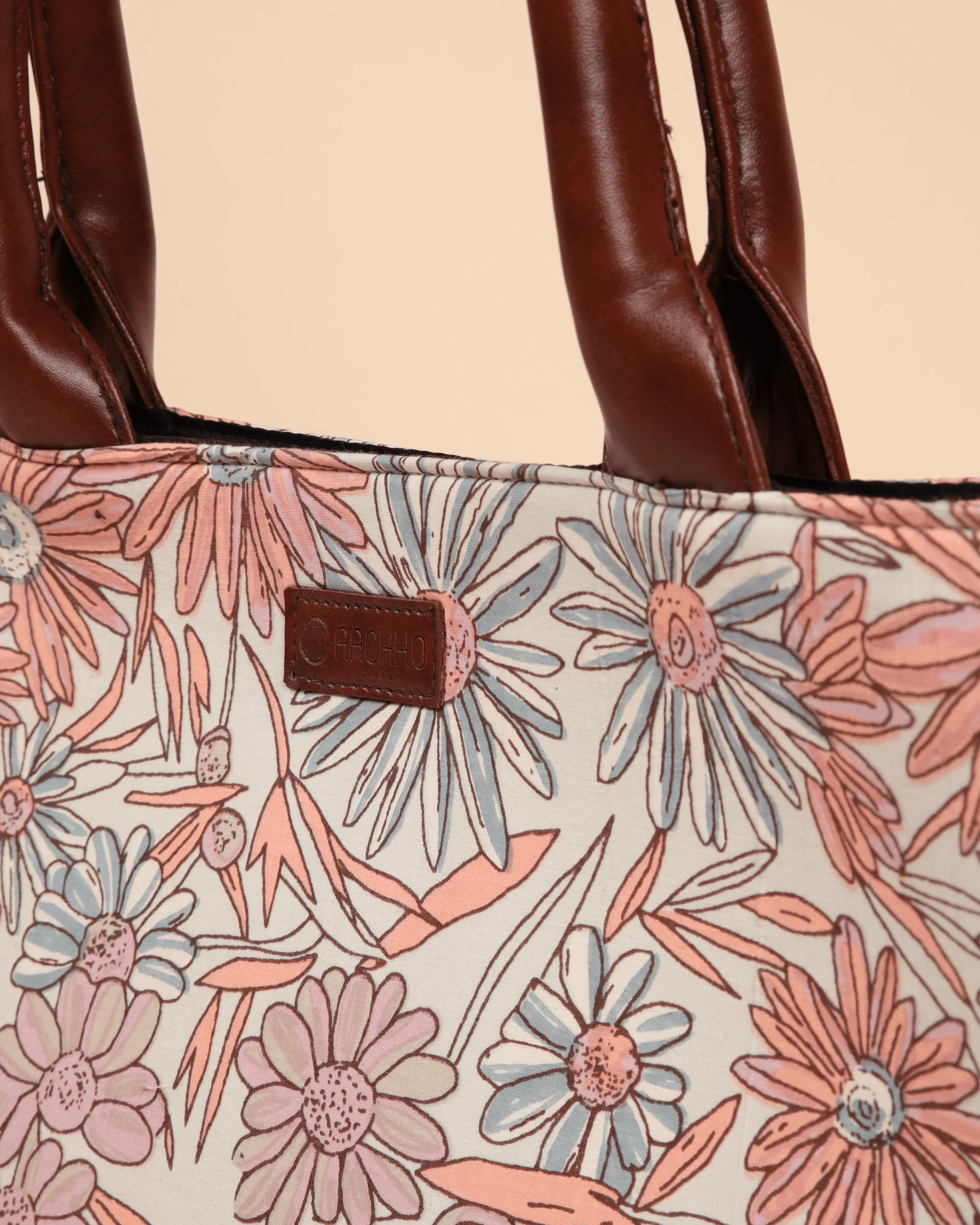 Marigold Magic Handblock Rectangle Tote Bag - Image 3