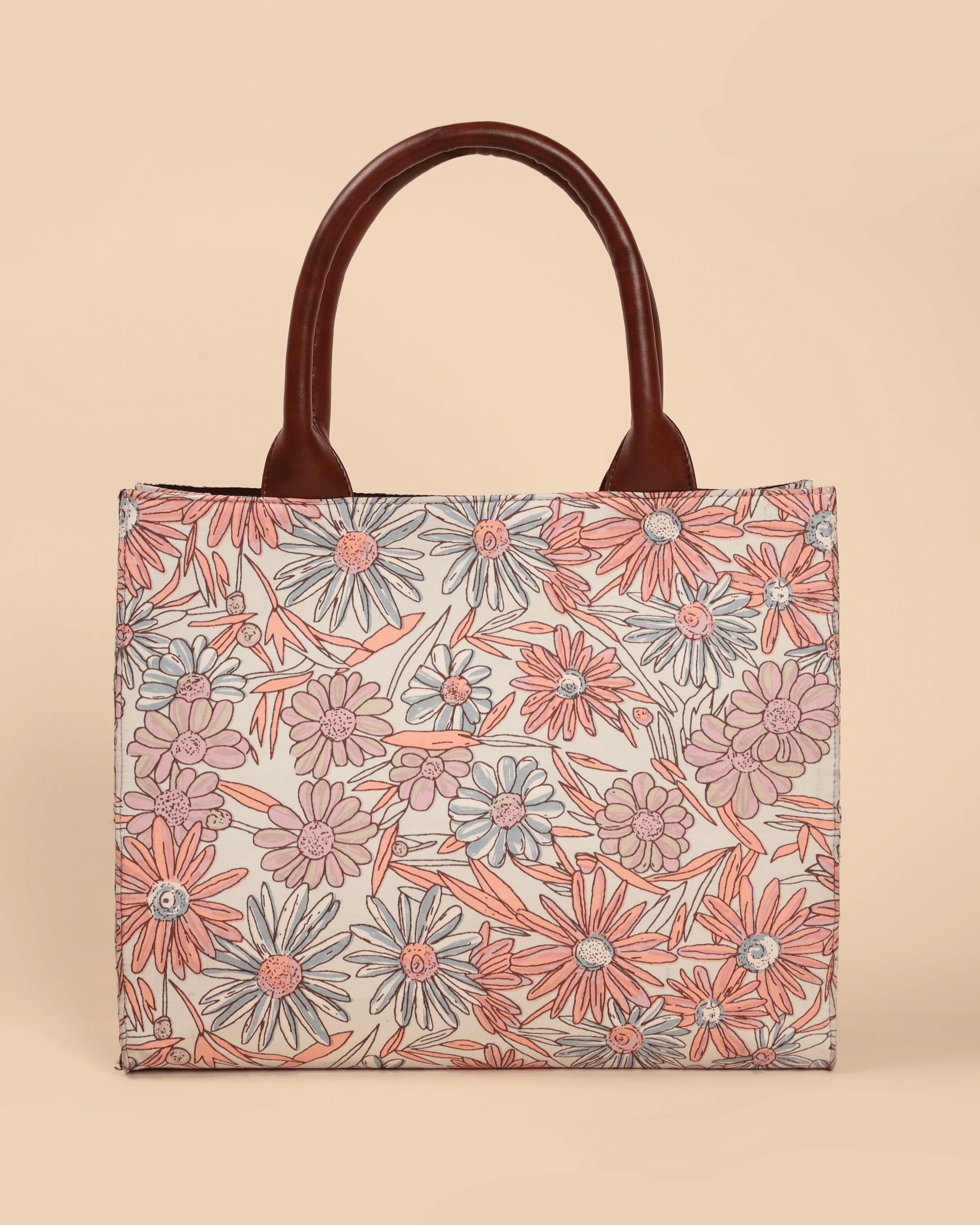 Marigold Magic Handblock Rectangle Tote Bag - Image 4