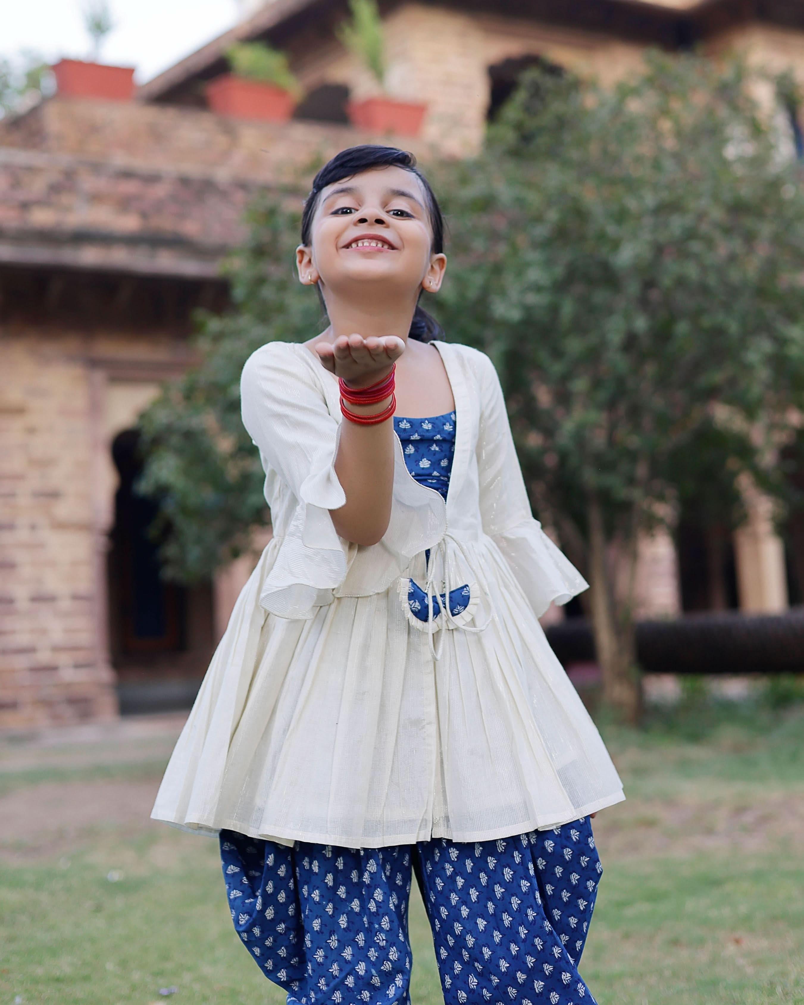 Marina Handblock Dhoti Set - Image 8