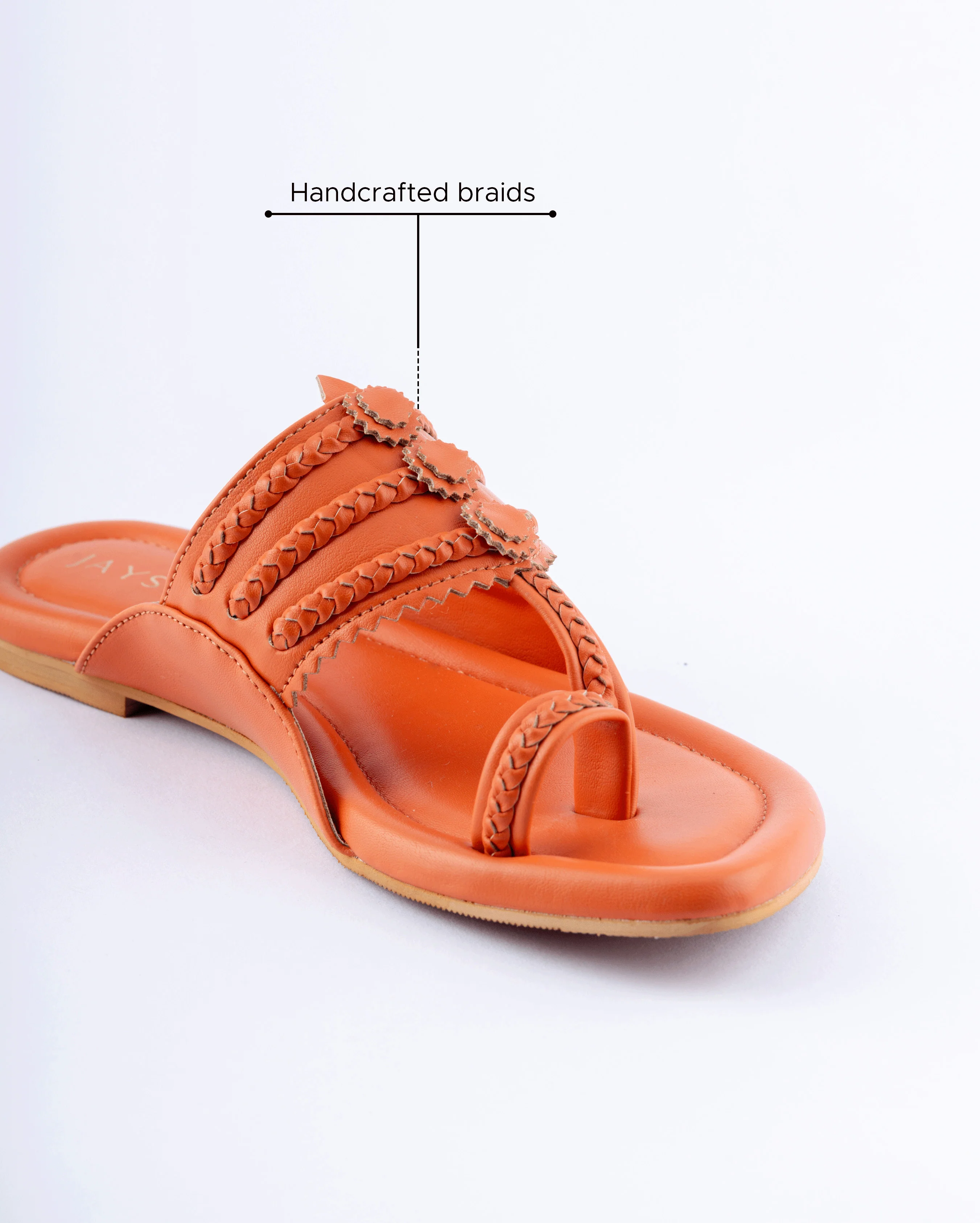 Marmalade Orange Solid Kolha Flats - Image 5