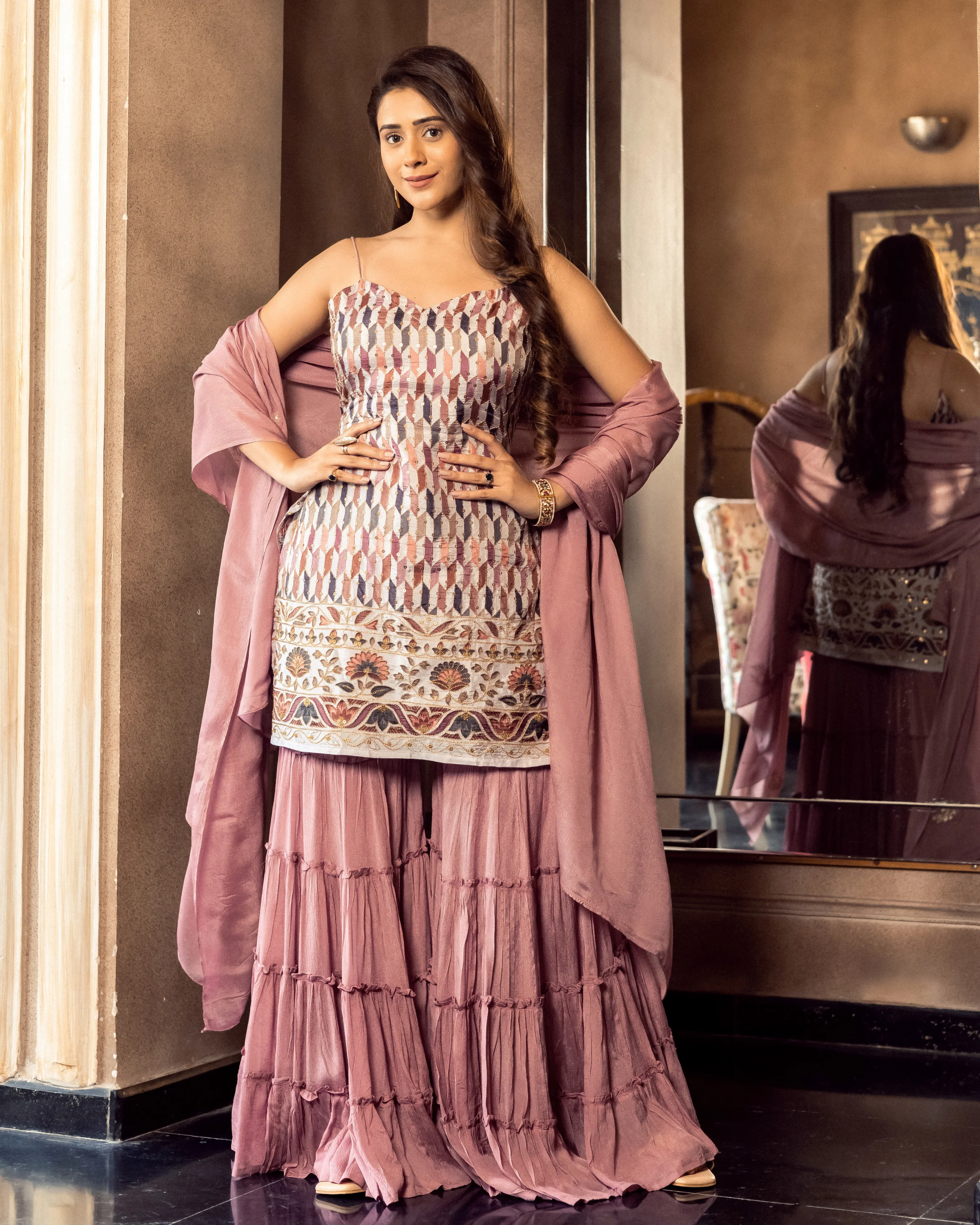 Maryam Georgette Sharara Set - Image 3