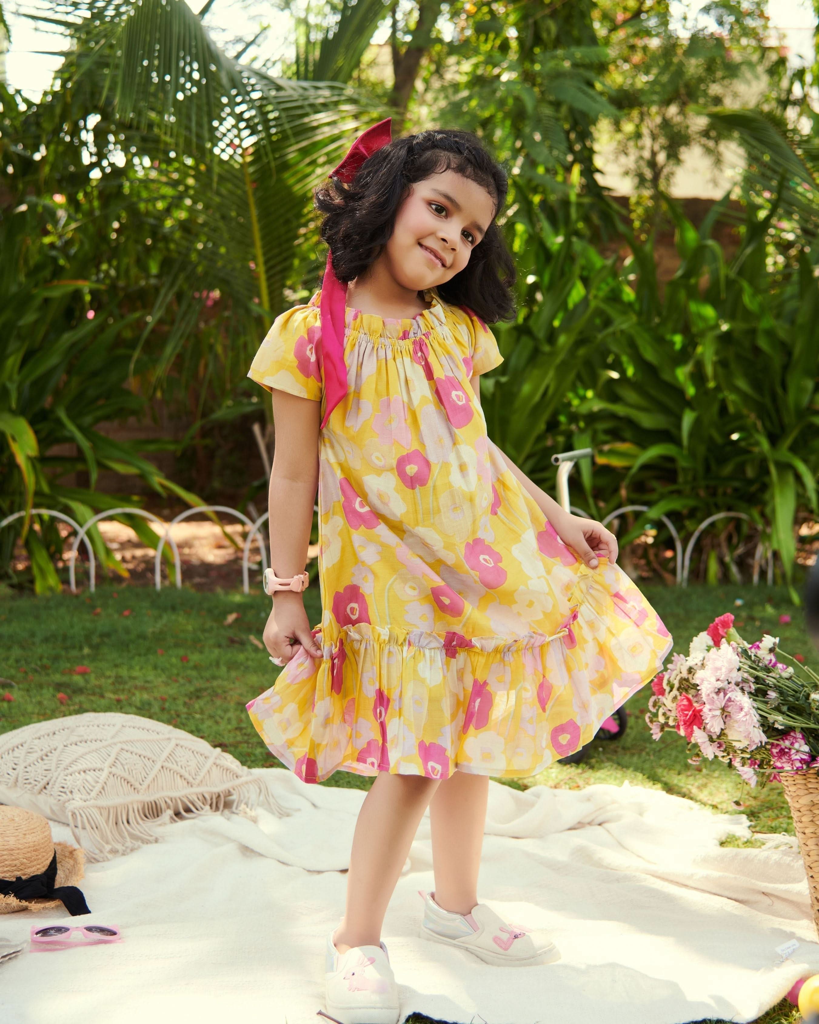 Mellow Chanderi Tier Dress - Image 5
