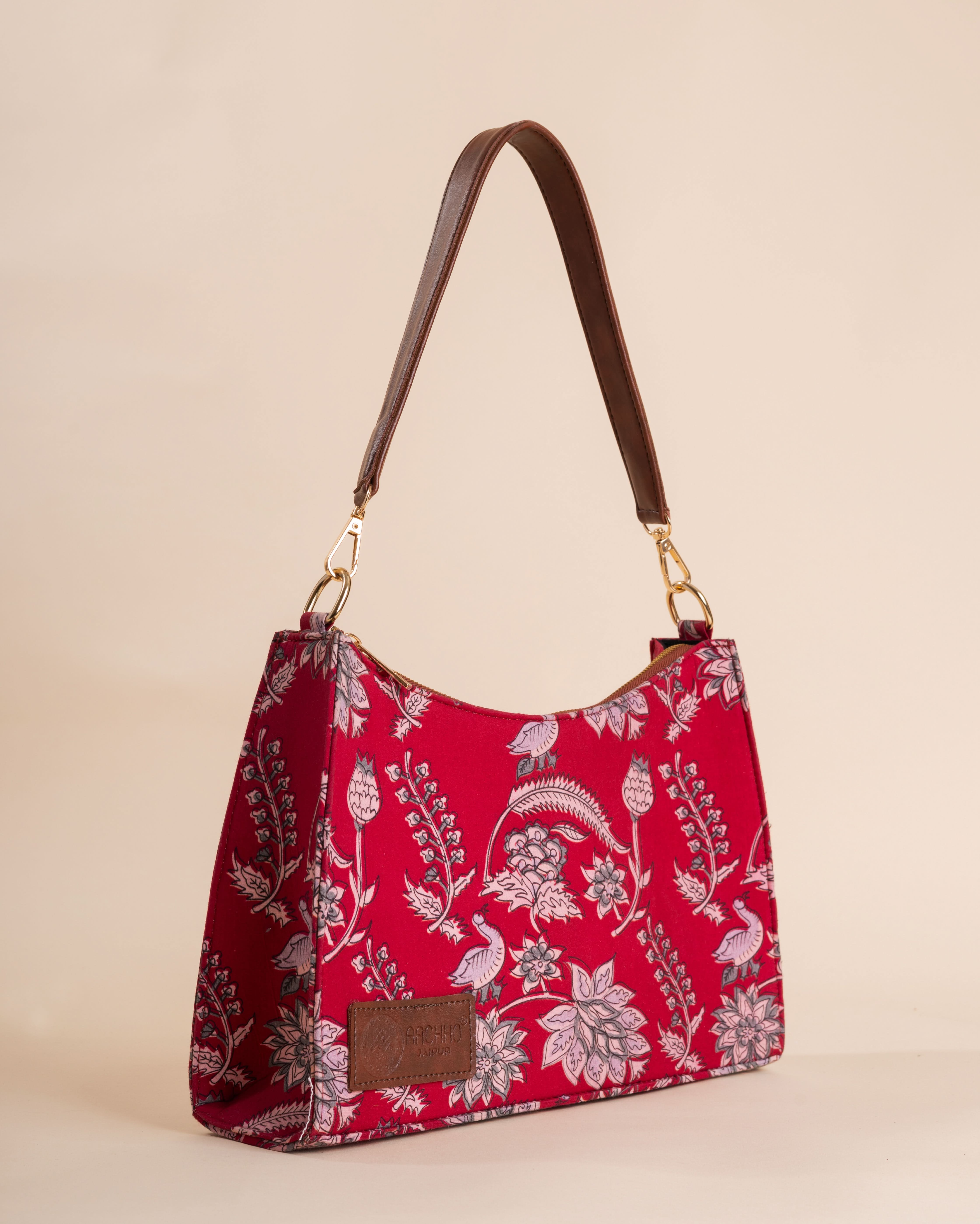 Merlin Red Baguette Bag - Image 6