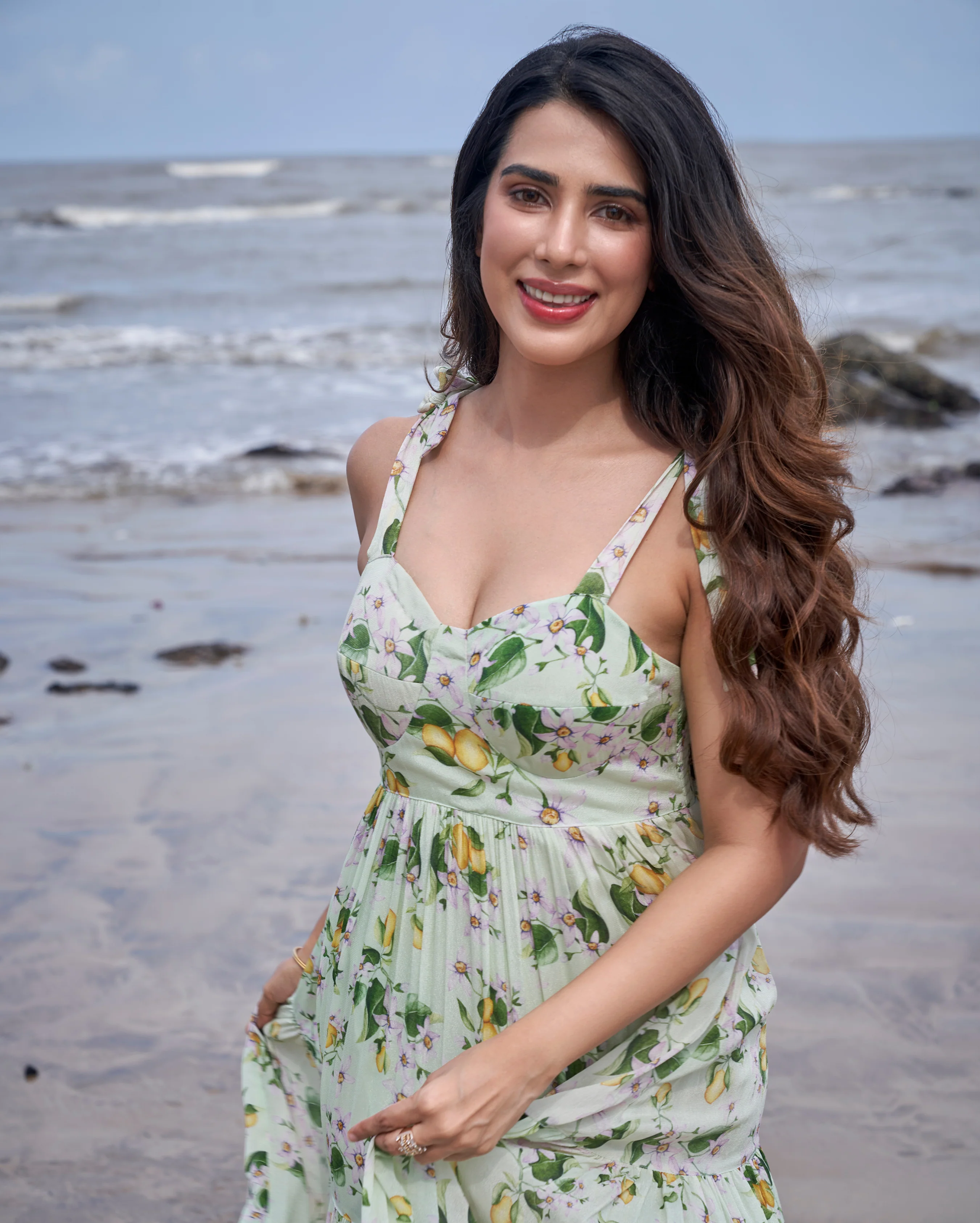 Mint Meadow Green Printed Moss Crepe Dress - Image 2