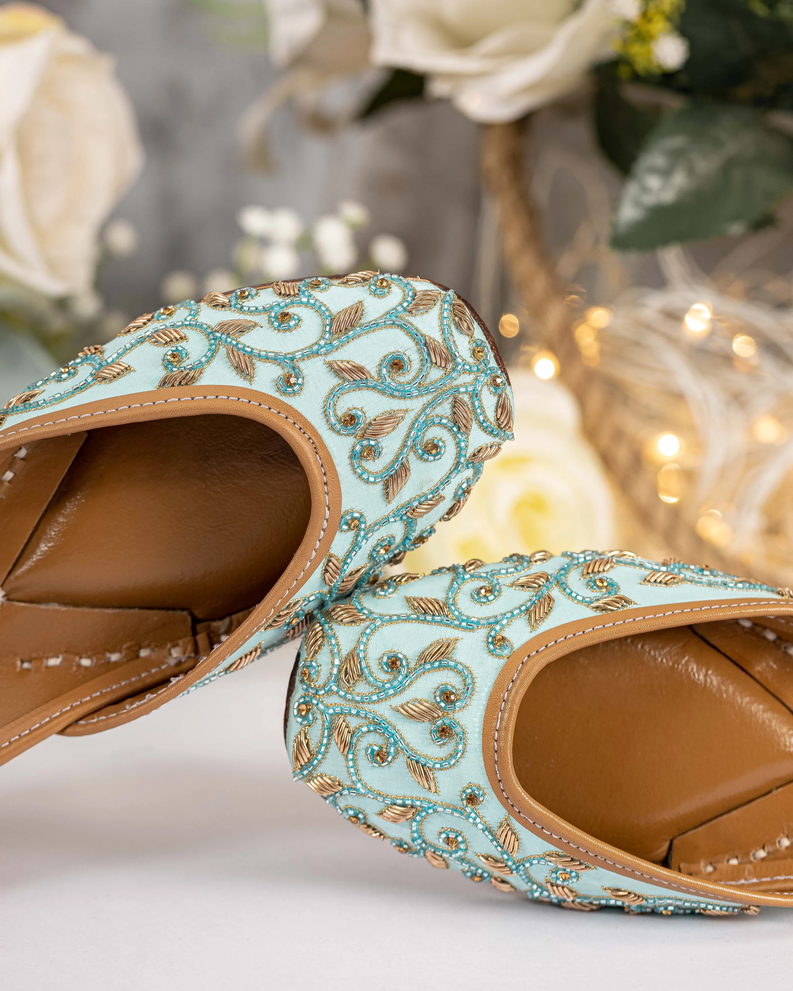 Mint Poppins Handcrafted Jutti - Image 2