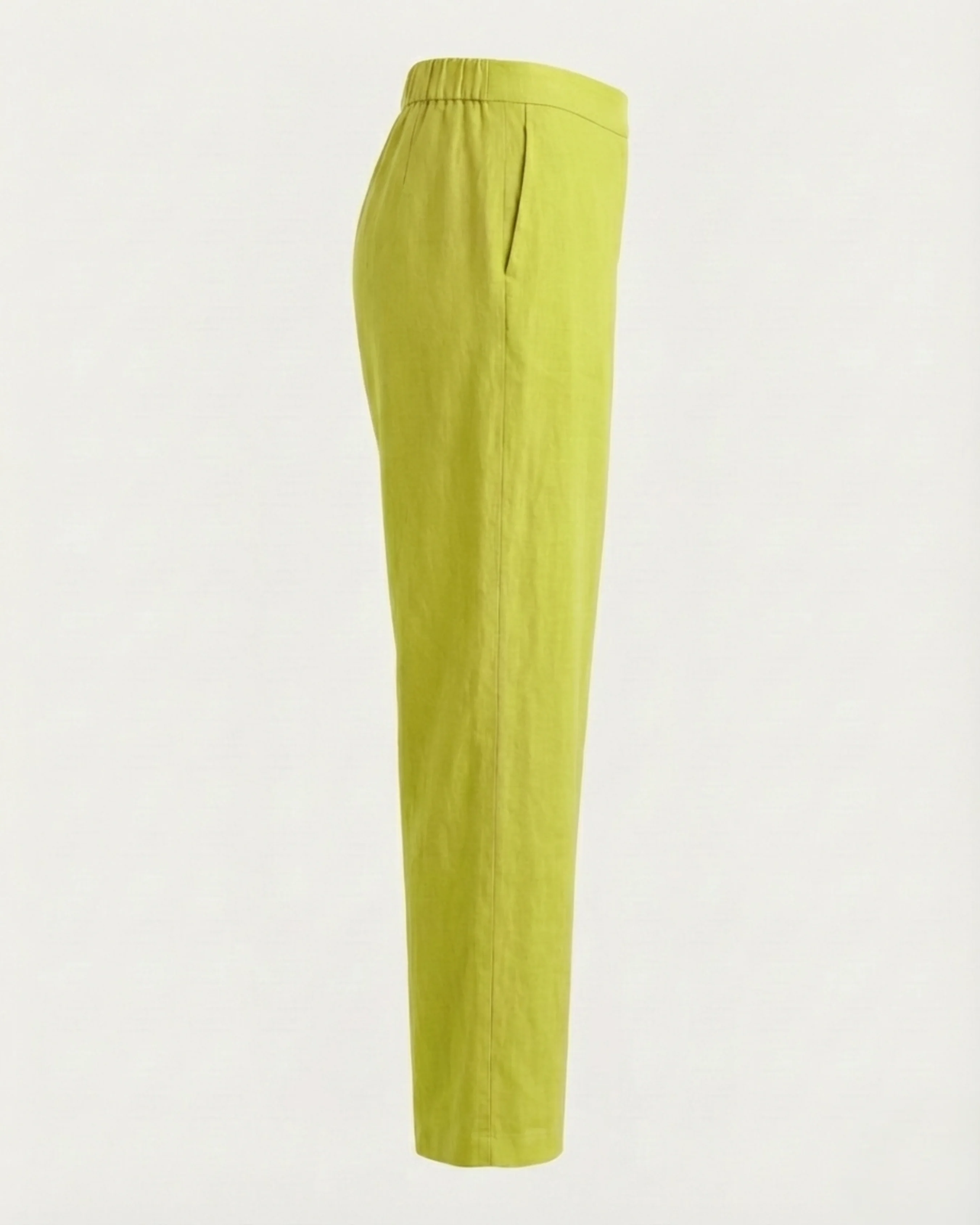 Mireya Pear Green Linen Straight Pants - Image 6