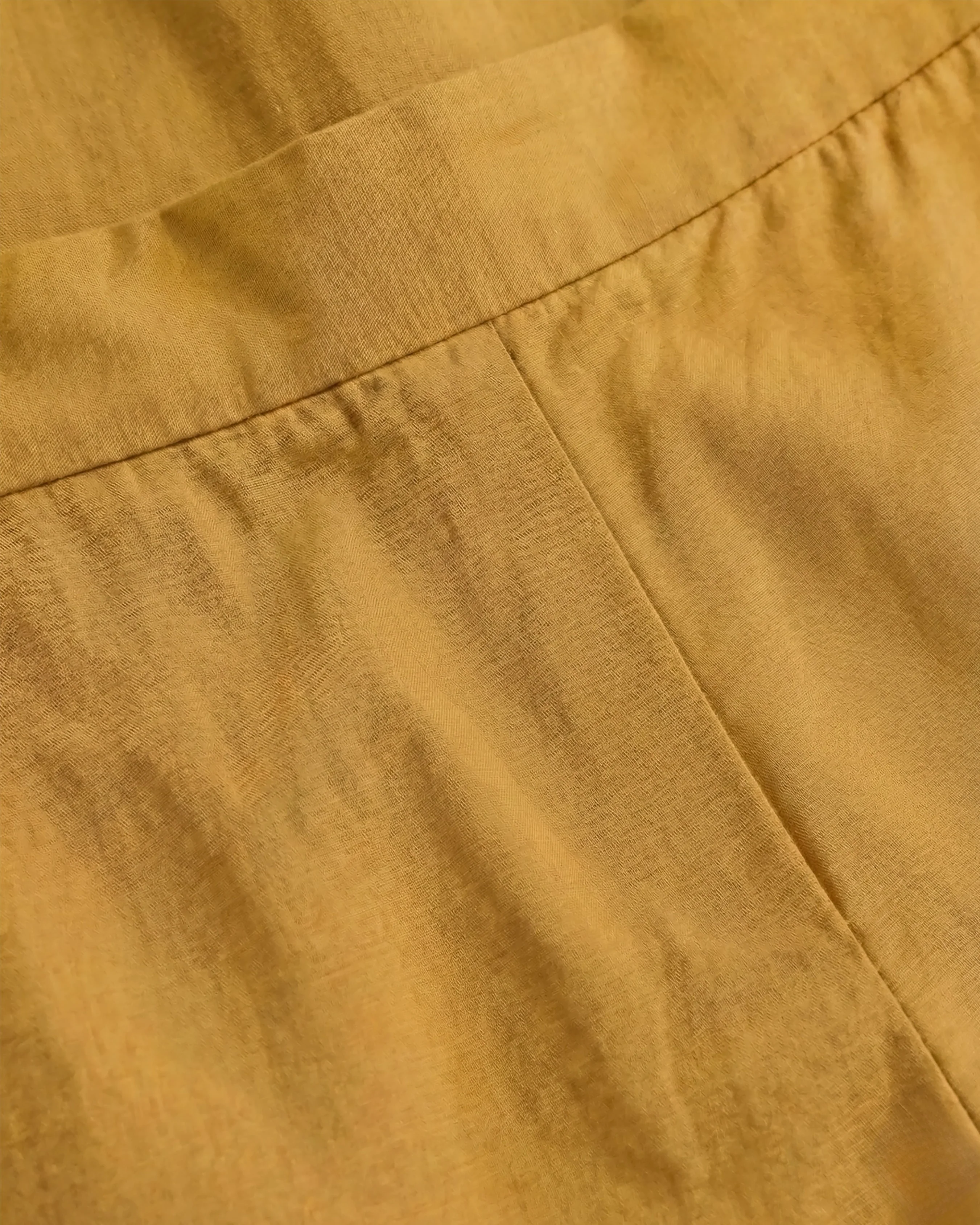 Moni Mustard Cotton Straight Pants - Image 2