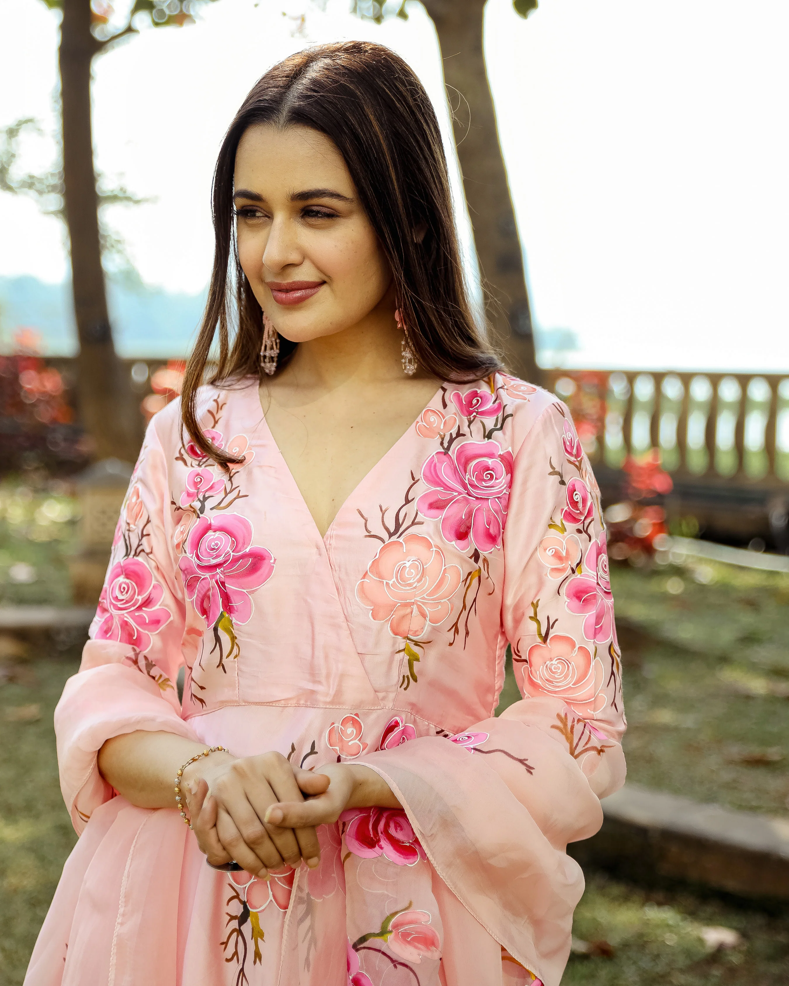 Moss Peach Handpainted Suit Set - Image 13