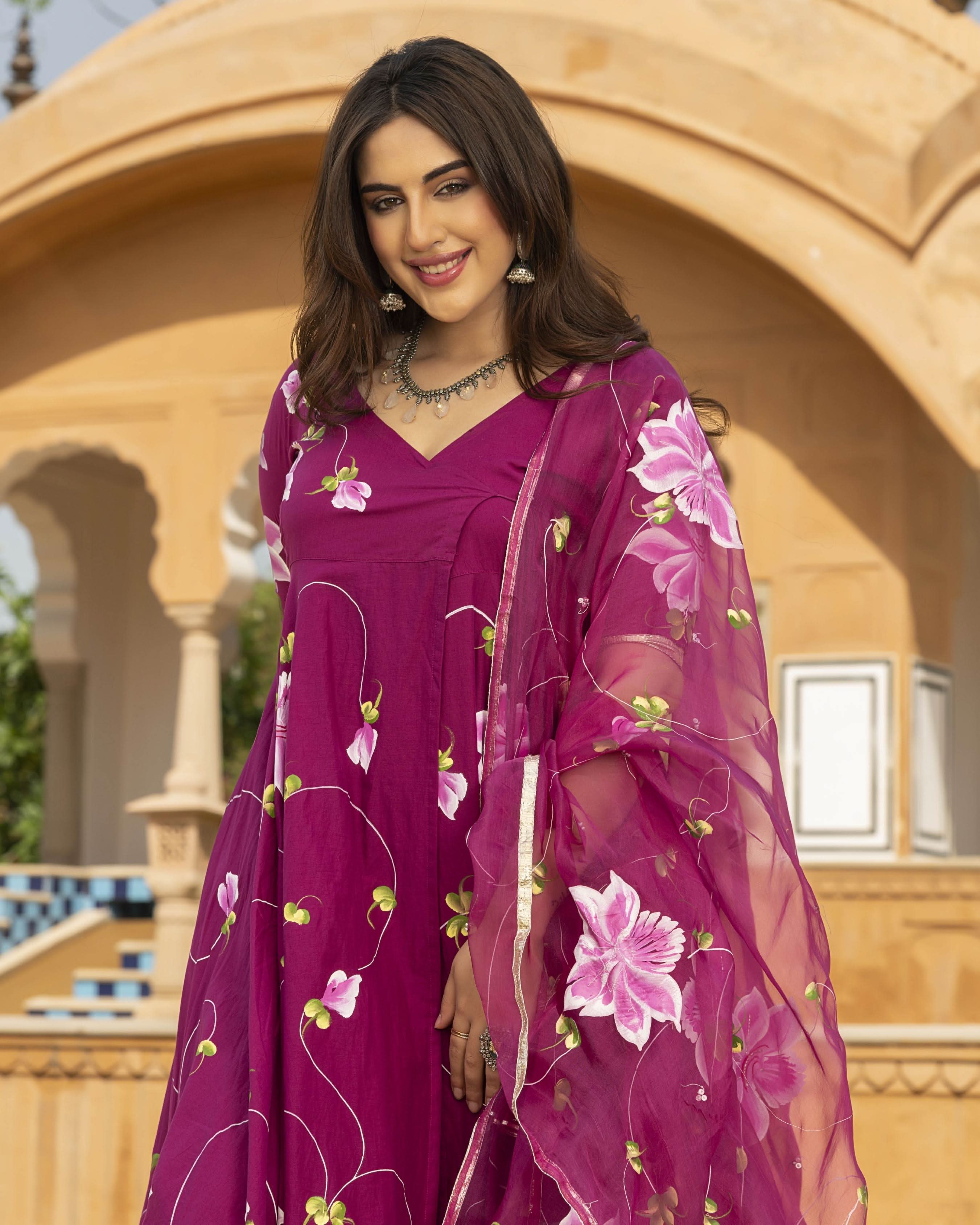 Mudika Handpainted Cotton Suit Set - Image 2