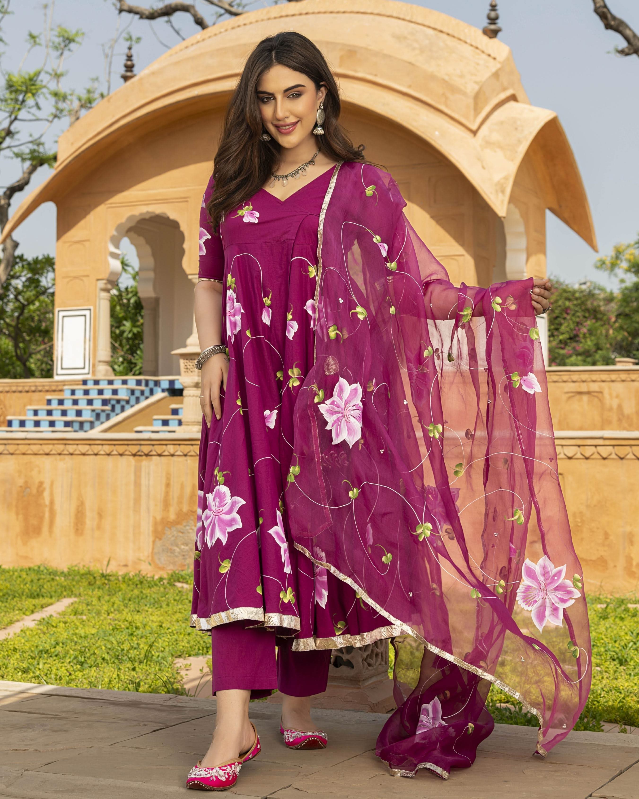 Mudika Handpainted Cotton Suit Set - Image 3