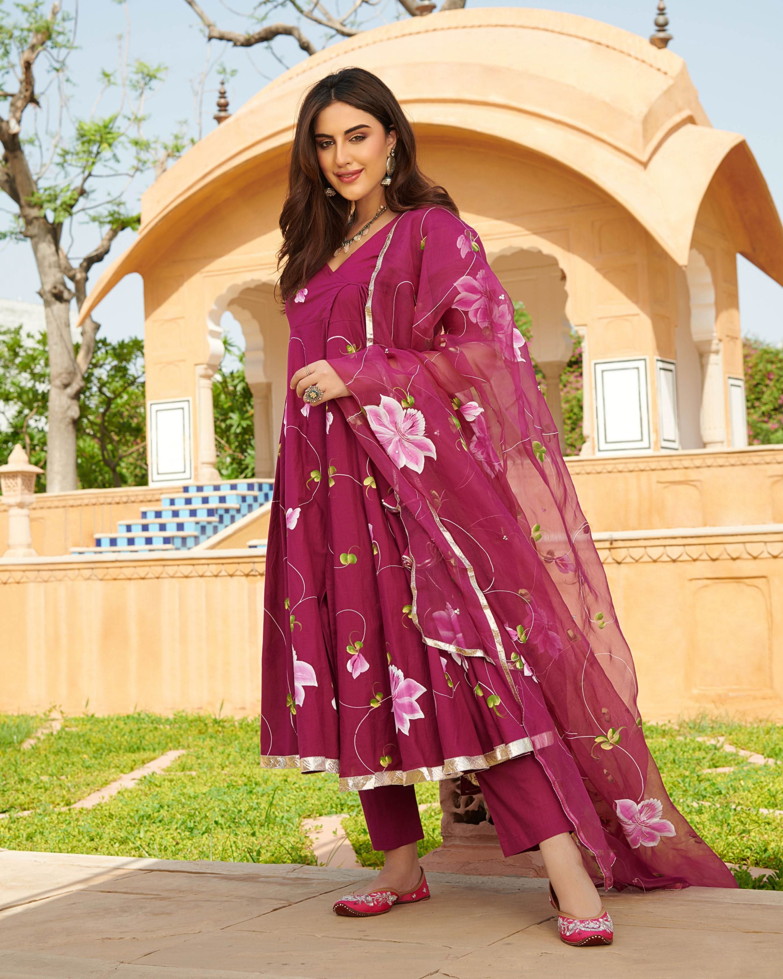 Mudika Handpainted Cotton Suit Set - Image 5
