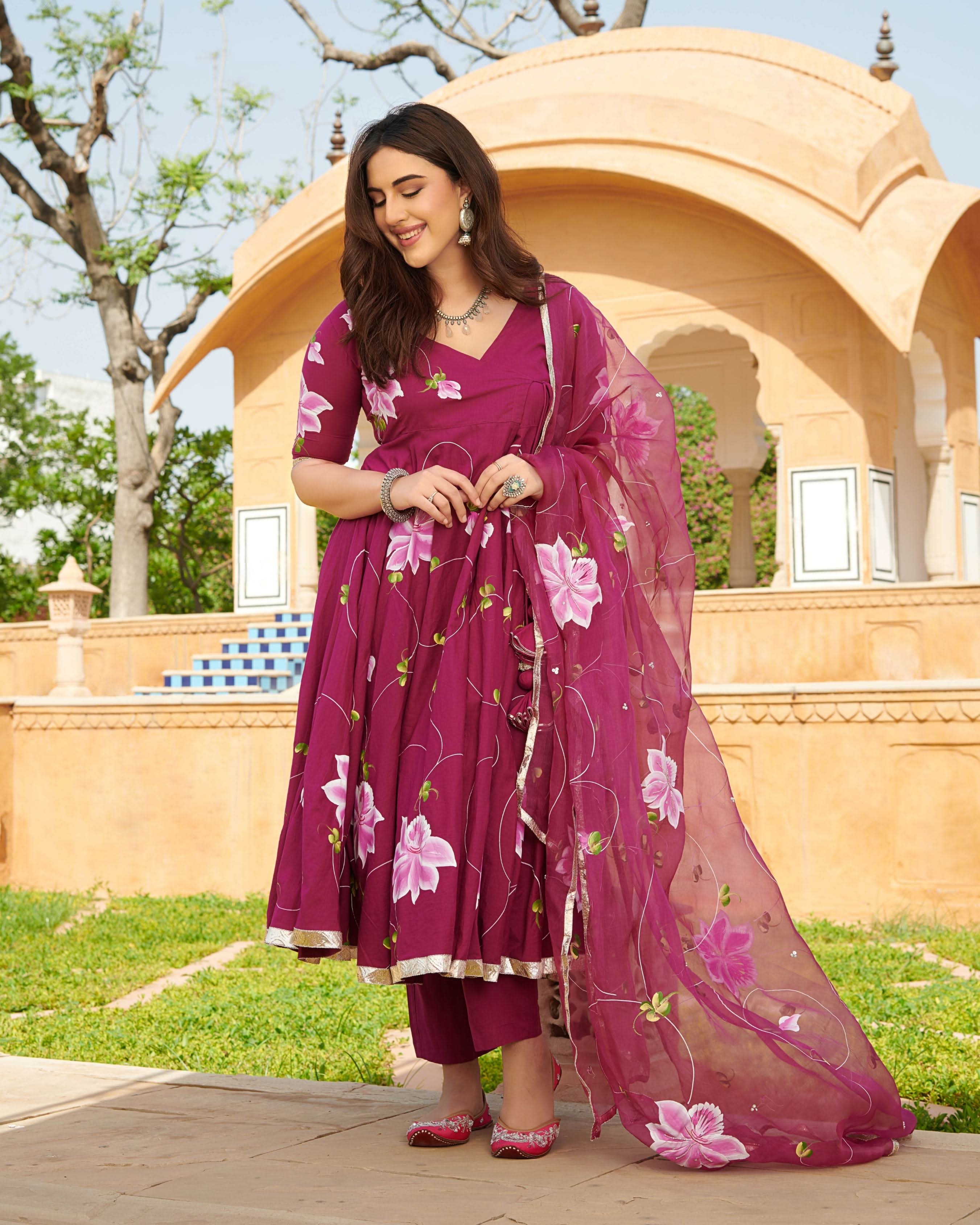 Mudika Handpainted Cotton Suit Set - Image 6