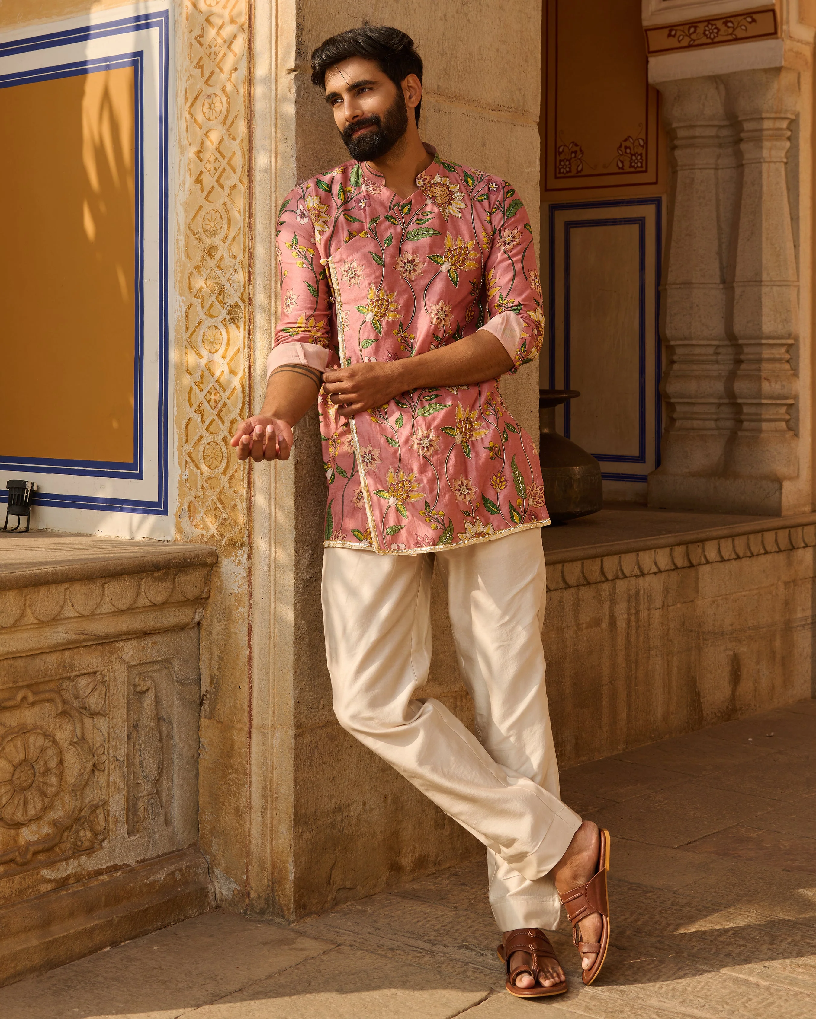 Neil Peach Printed Chanderi Kurta - Image 3