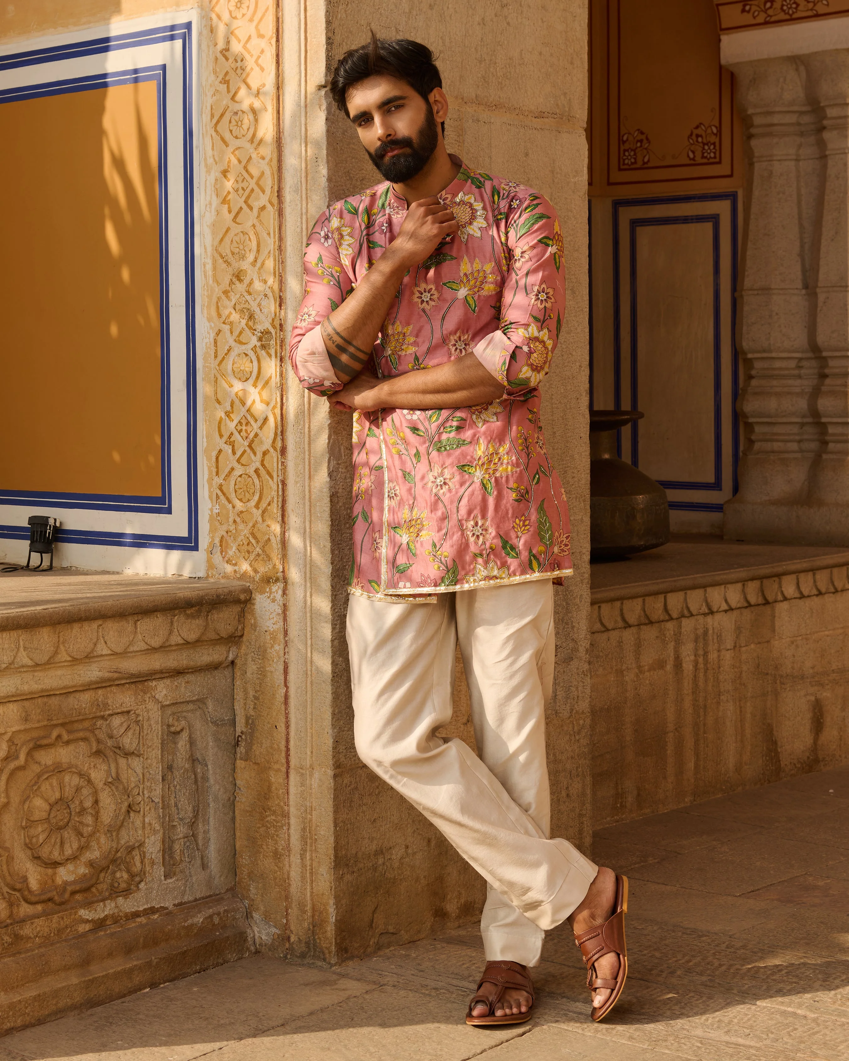 Neil Peach Printed Chanderi Kurta - Image 4