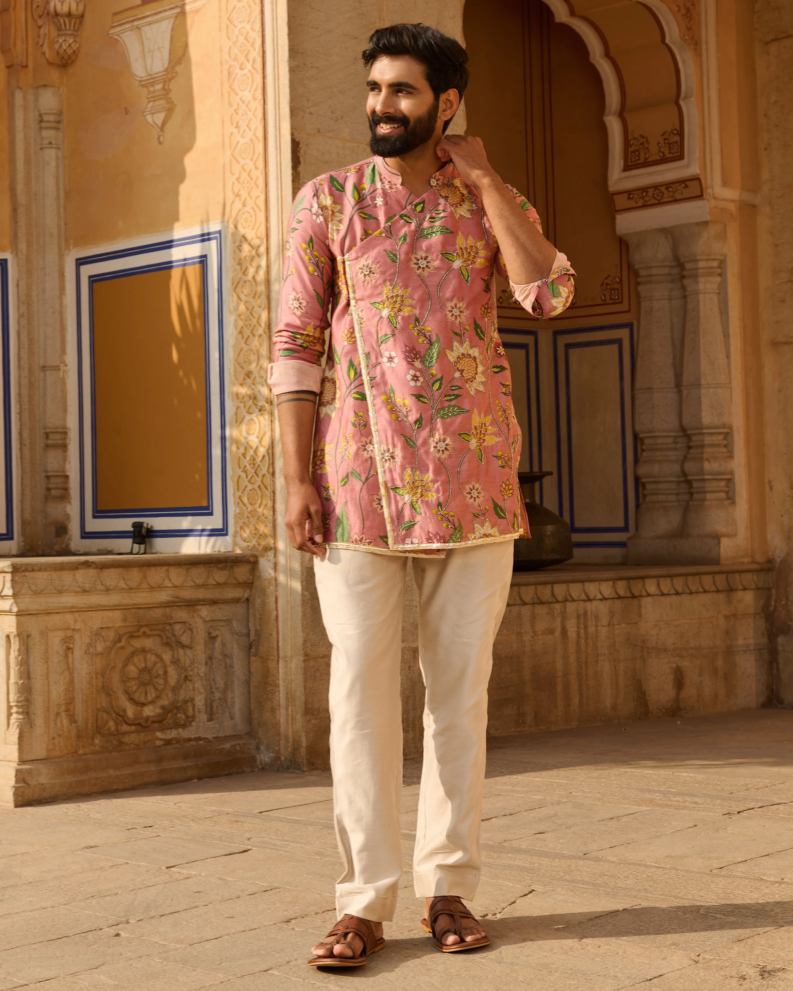 Neil Peach Printed Chanderi Kurta - Image 5