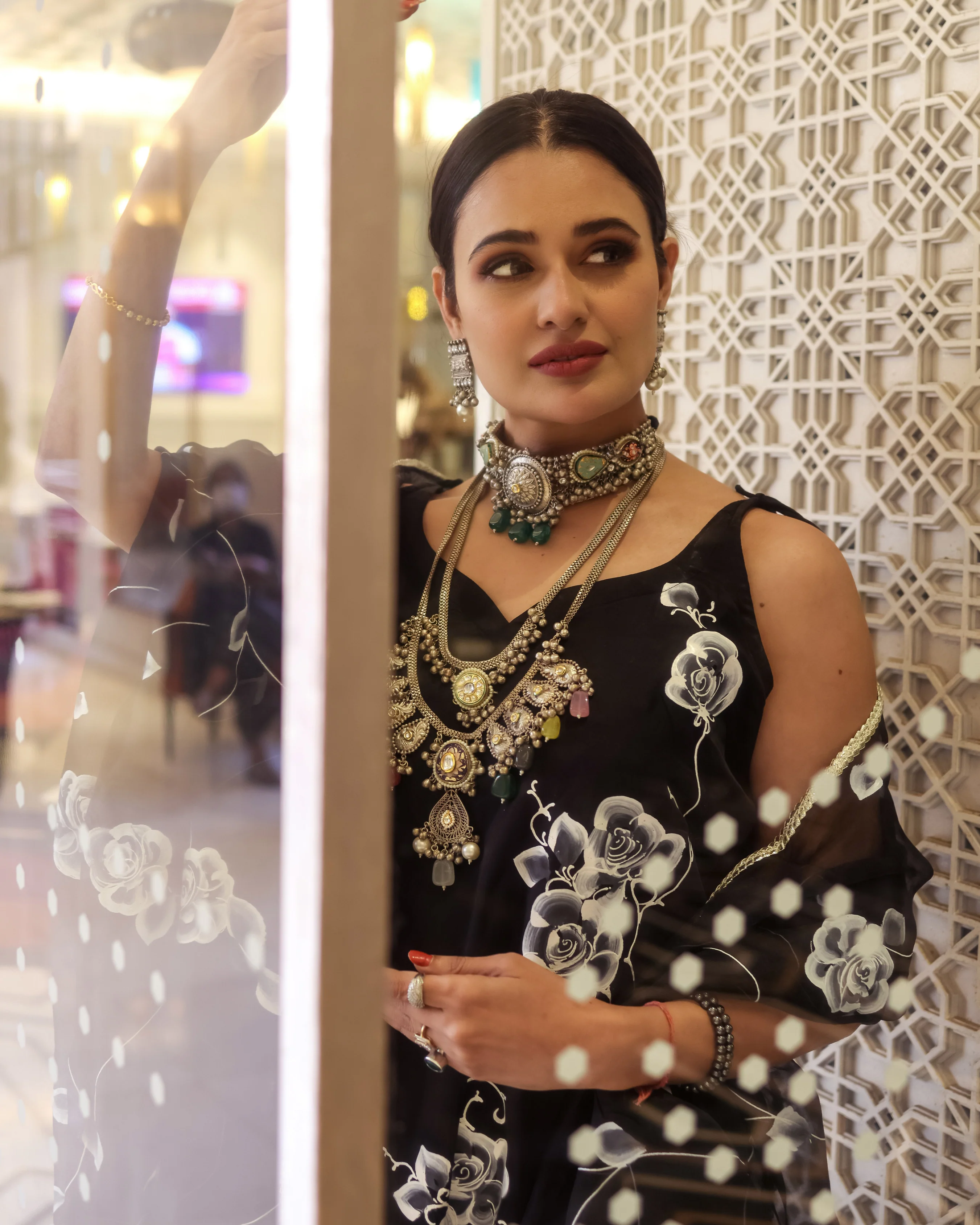 Night Sky Handpainted Sharara Set - Image 7