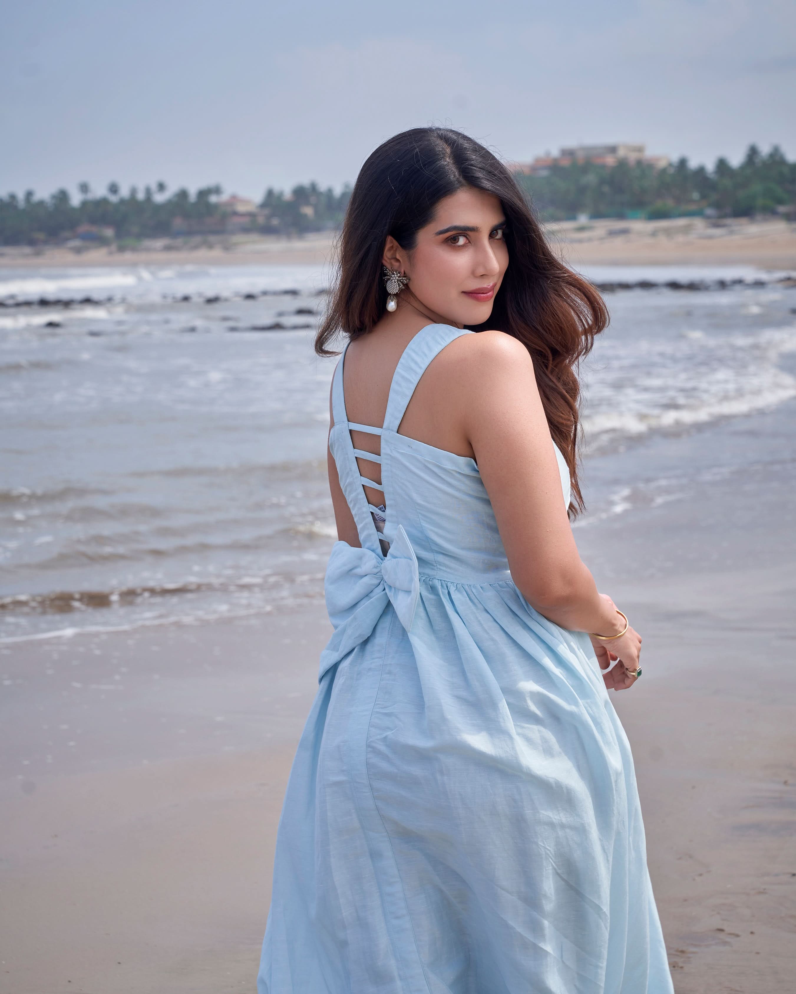 Nimbus Sky Blue Solid Cotton Dress - Image 4