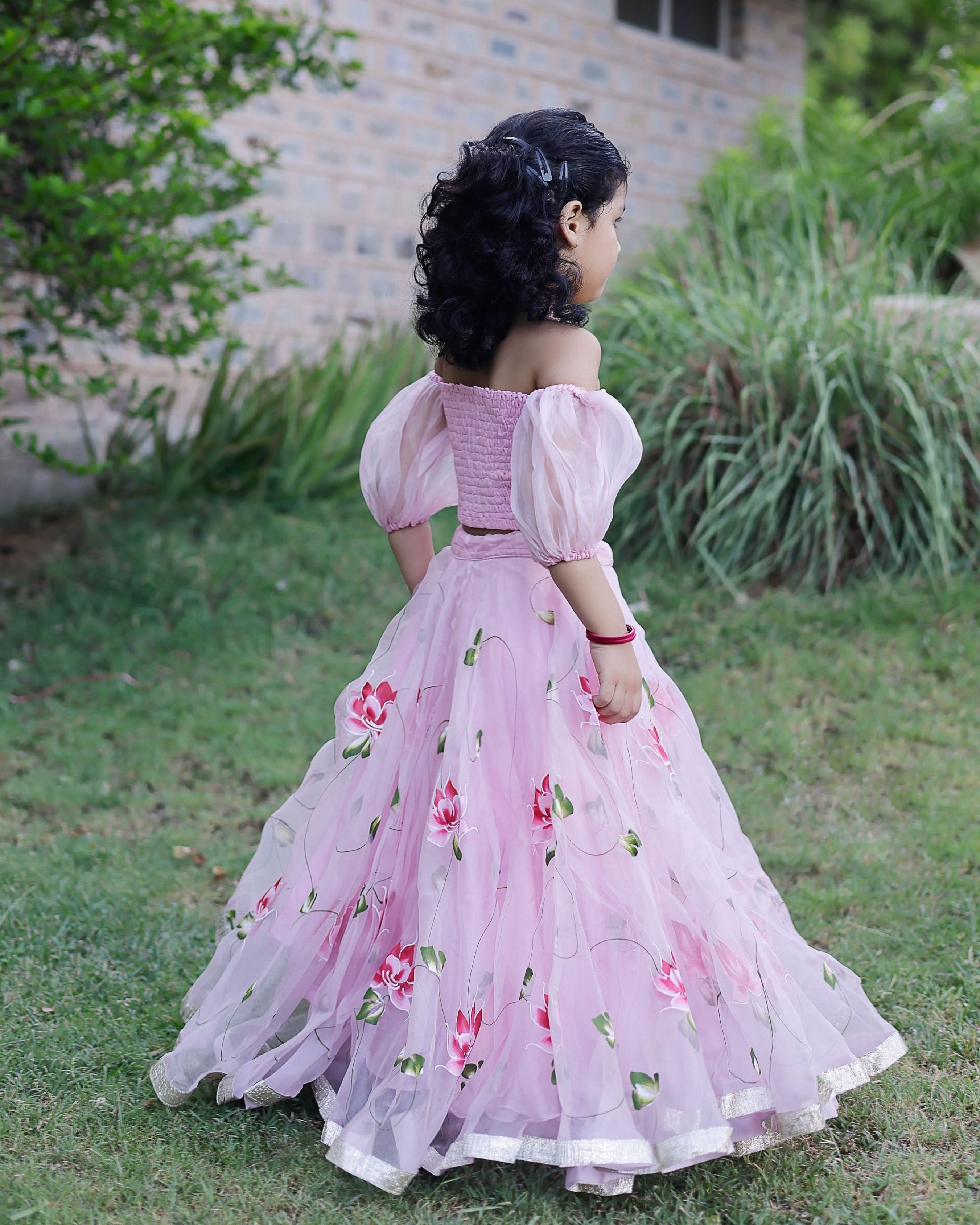 Nori Handpainted Satin Lehenga Set - Image 2