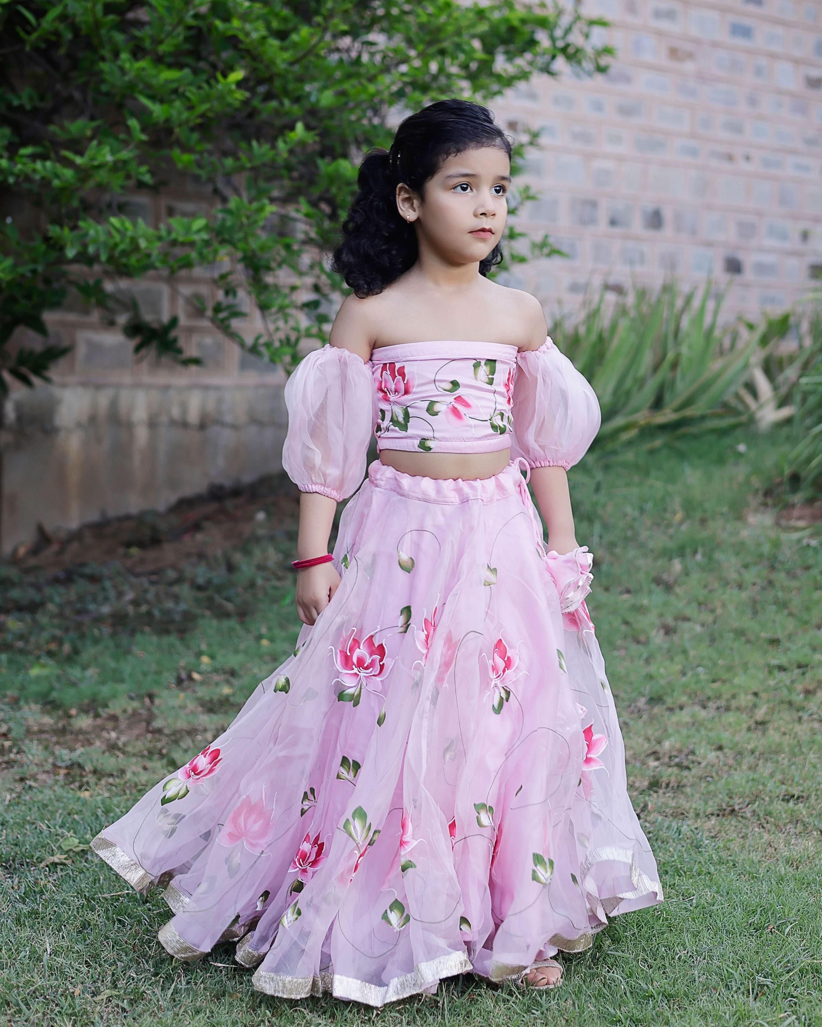 Nori Handpainted Satin Lehenga Set - Image 5