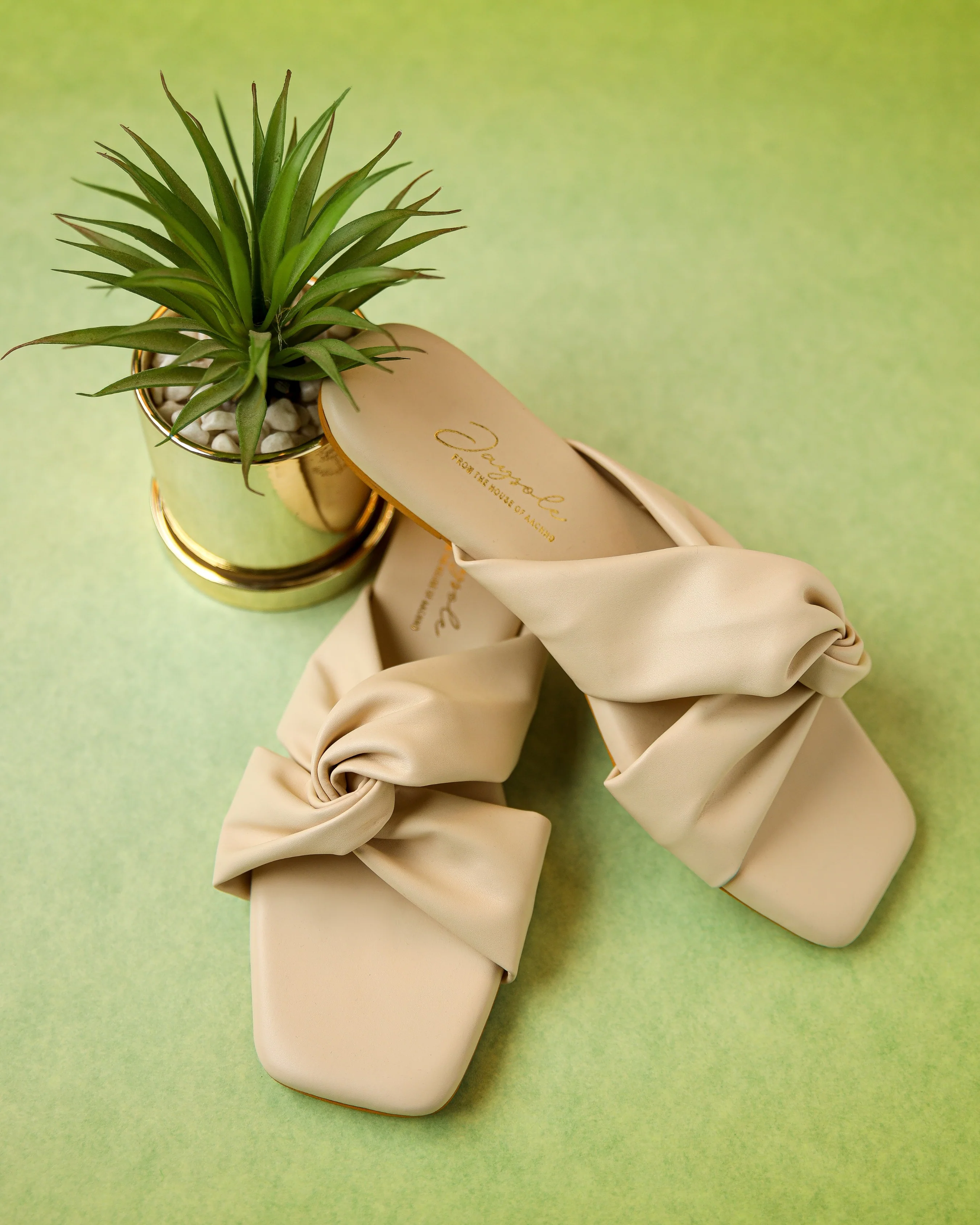 Oyster White Twisted Flats - Image 10
