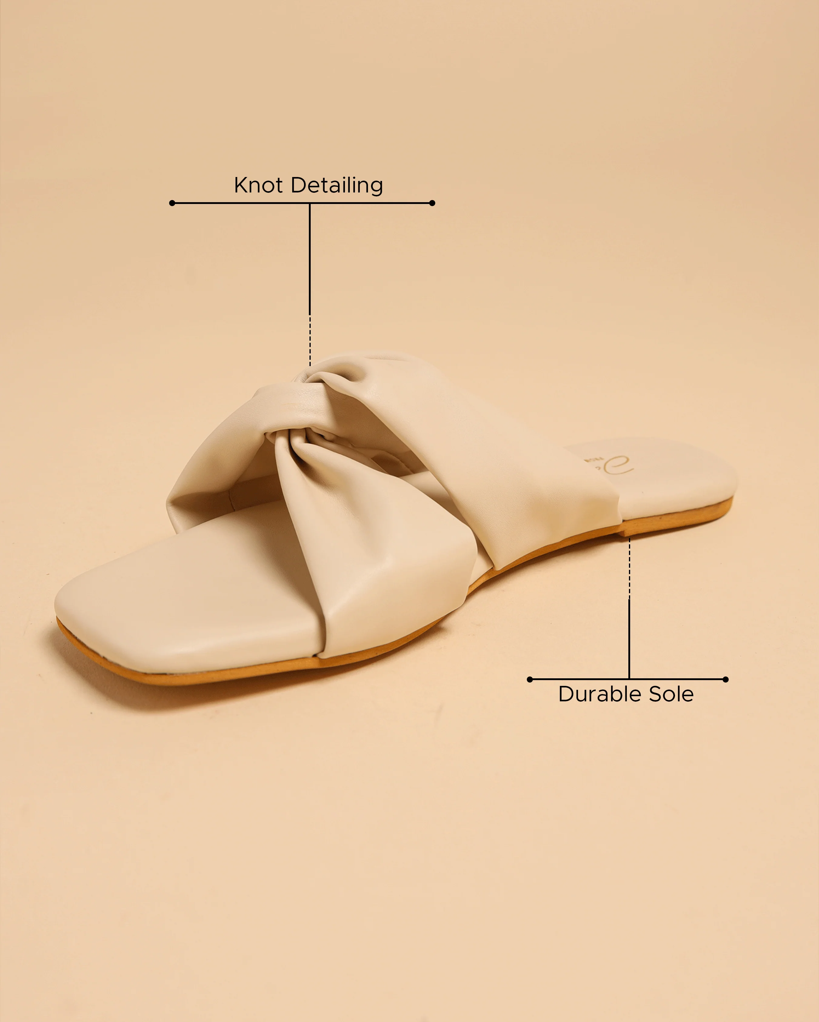 Oyster White Twisted Flats - Image 3