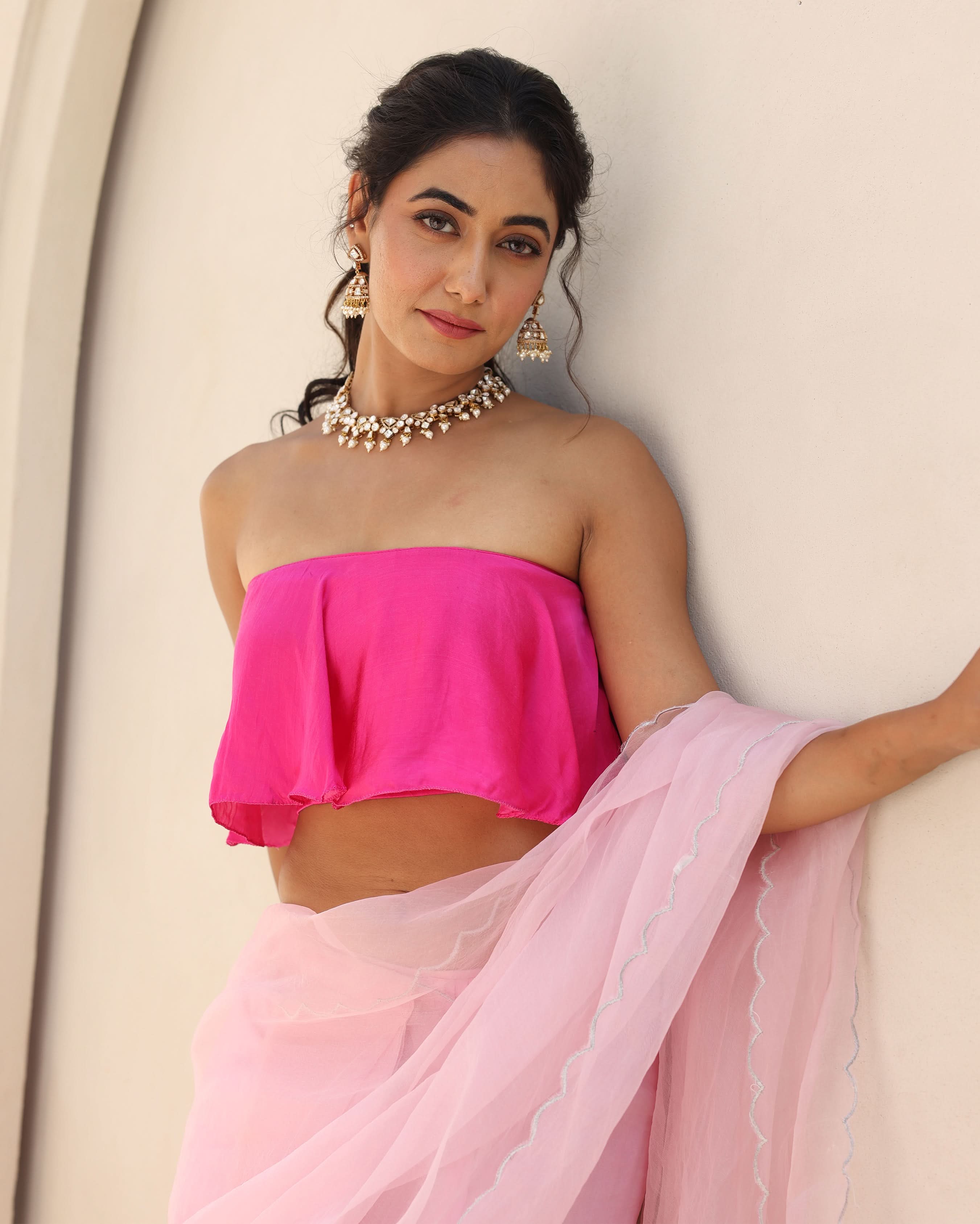 Pakhi Pink Satin Blouse - Image 2