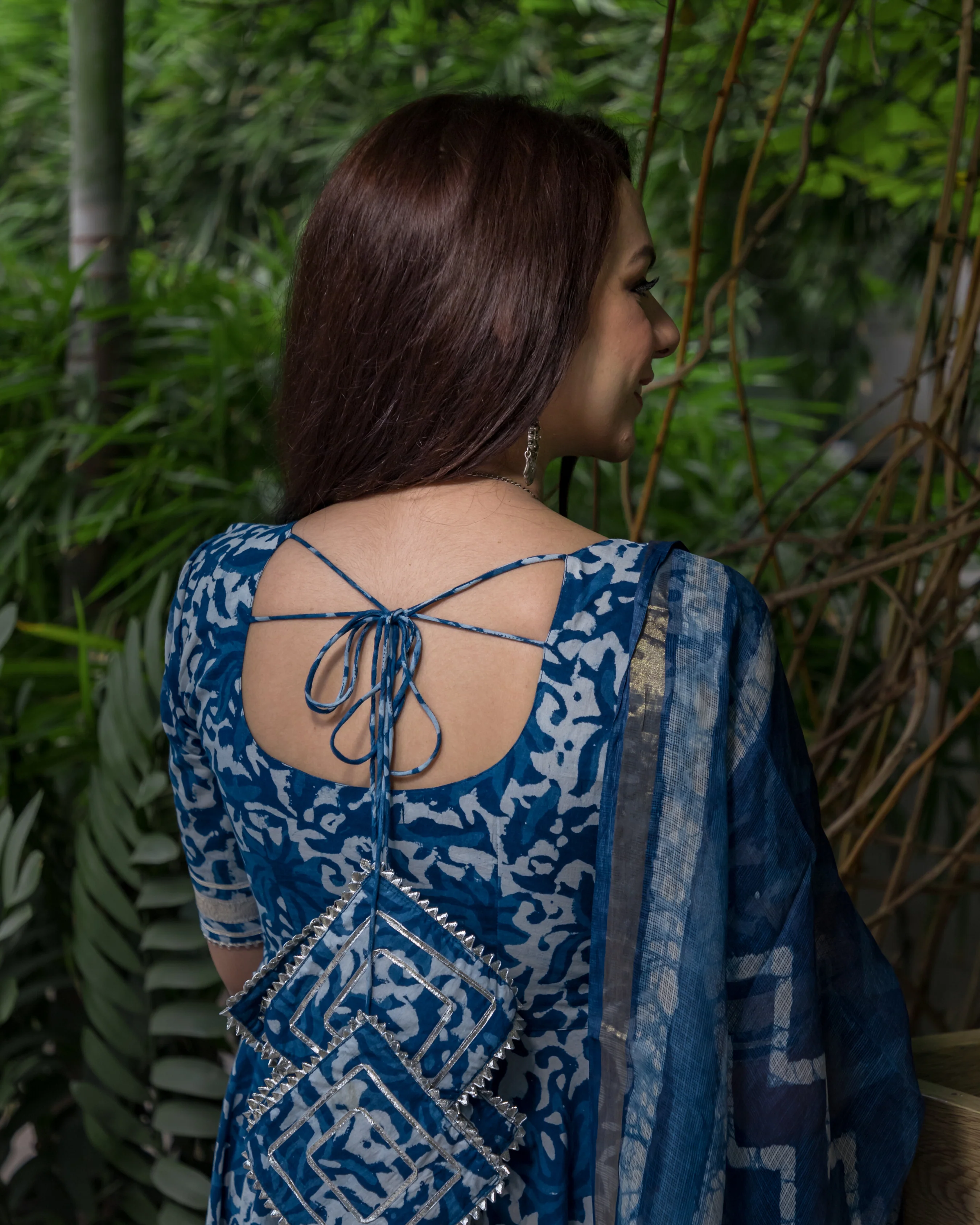 Pantone Indigo Handblock Cotton Suit Set - Image 3