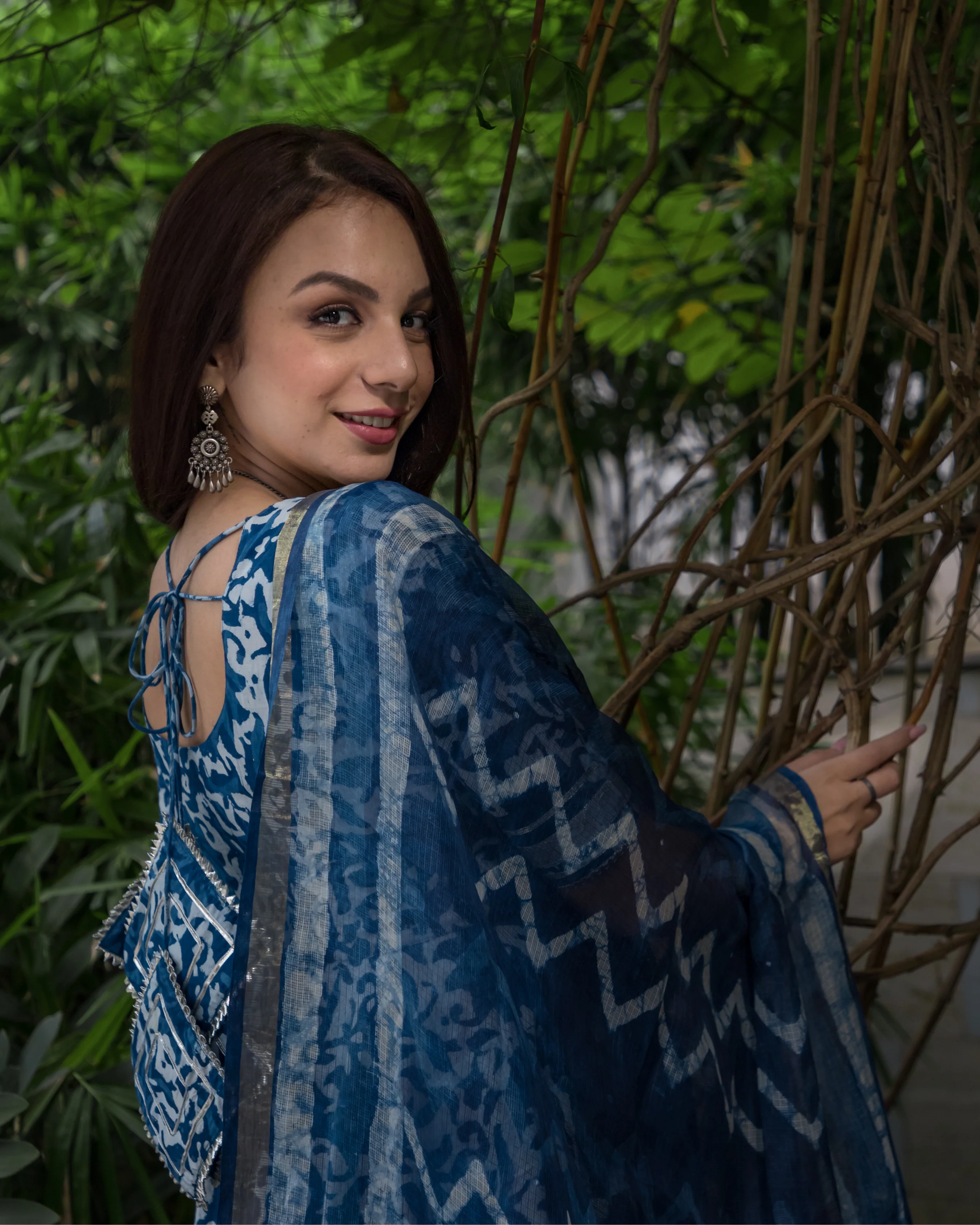 Pantone Indigo Handblock Cotton Suit Set - Image 4