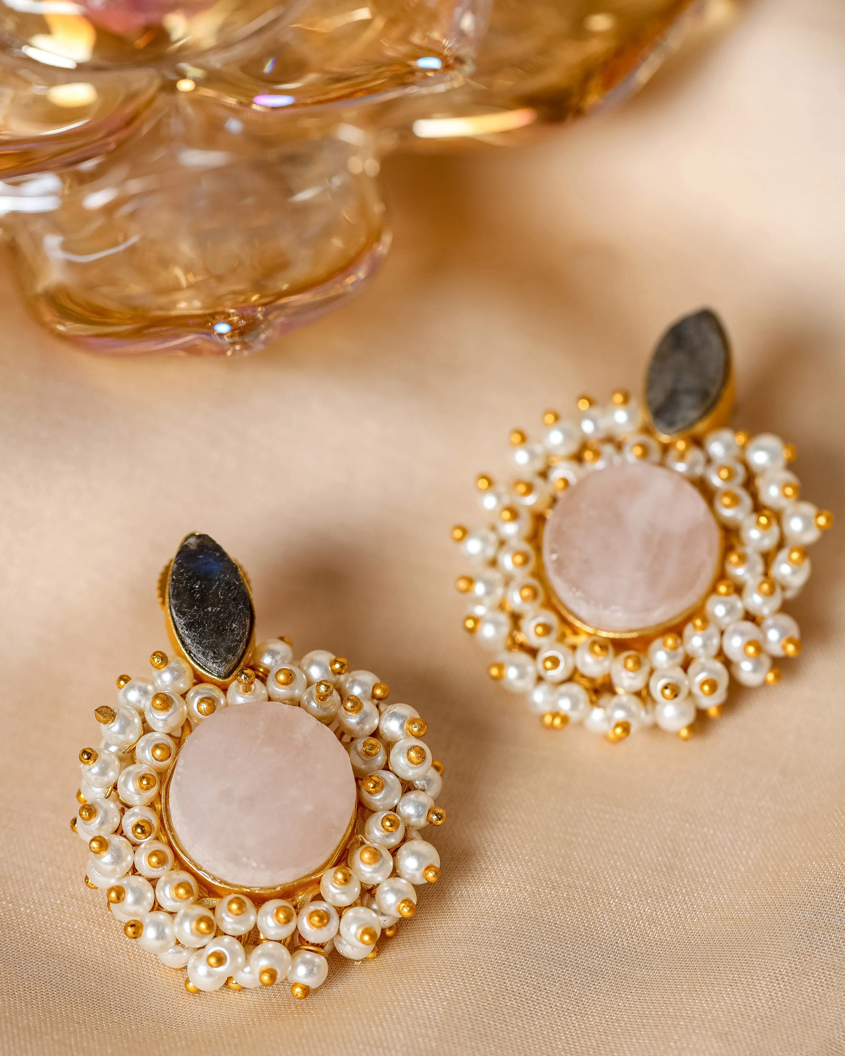 Peach Jewels Handcrafted Brass Earrings - Image 3