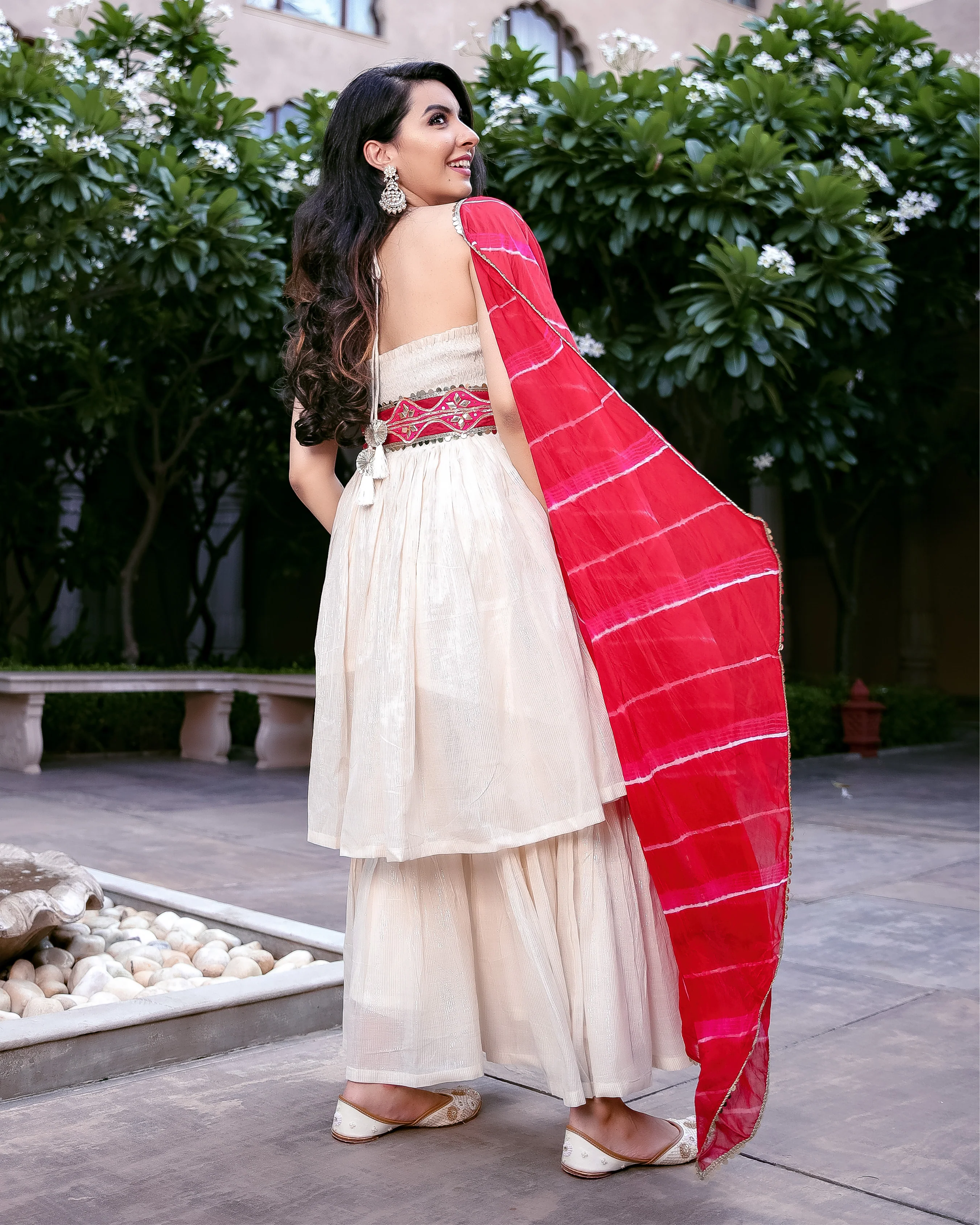 Pearl Dust Leheriya Gota Sharara Set - Image 8