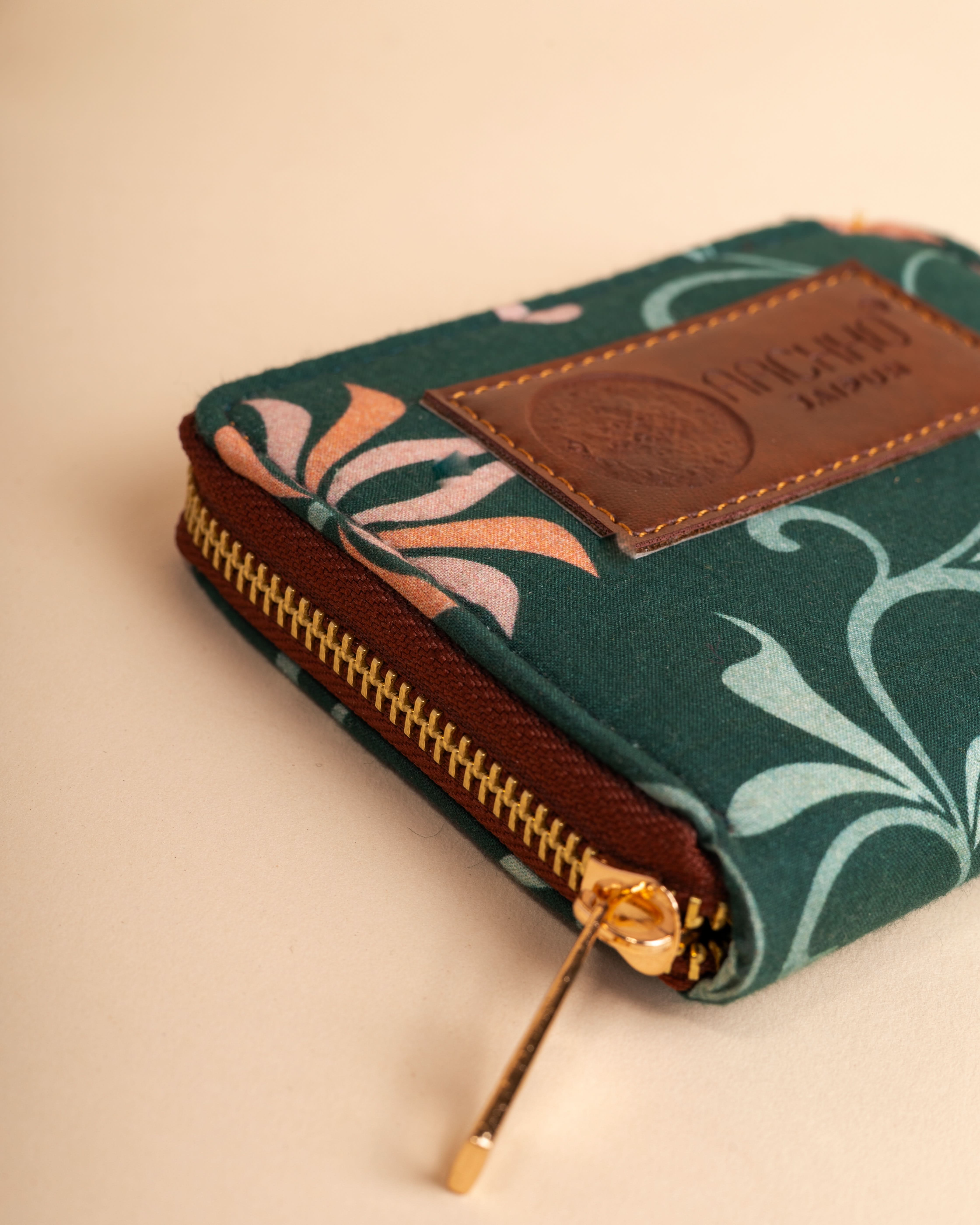 Petal Grace Green Coin Pouch - Image 3