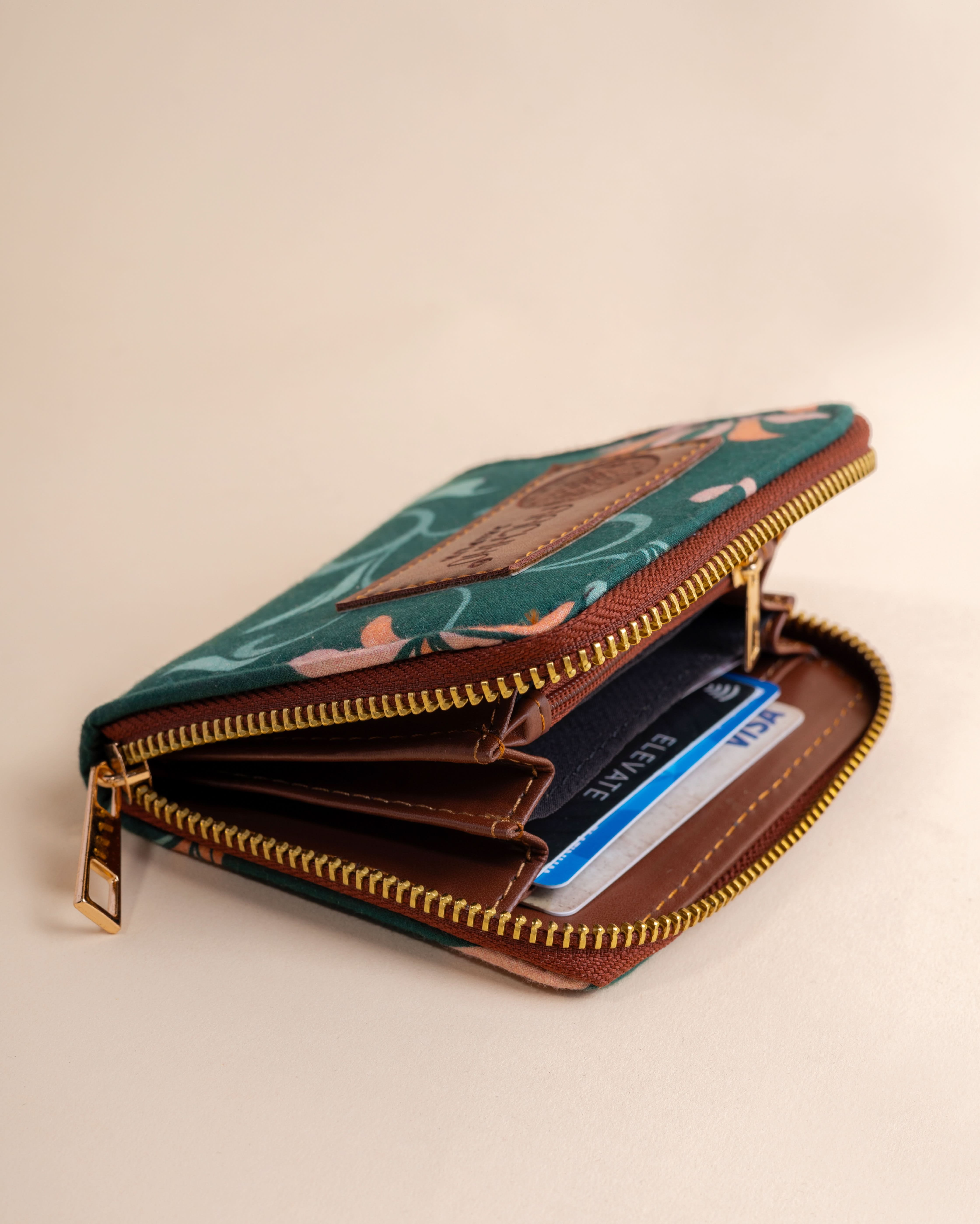 Petal Grace Green Coin Pouch - Image 4