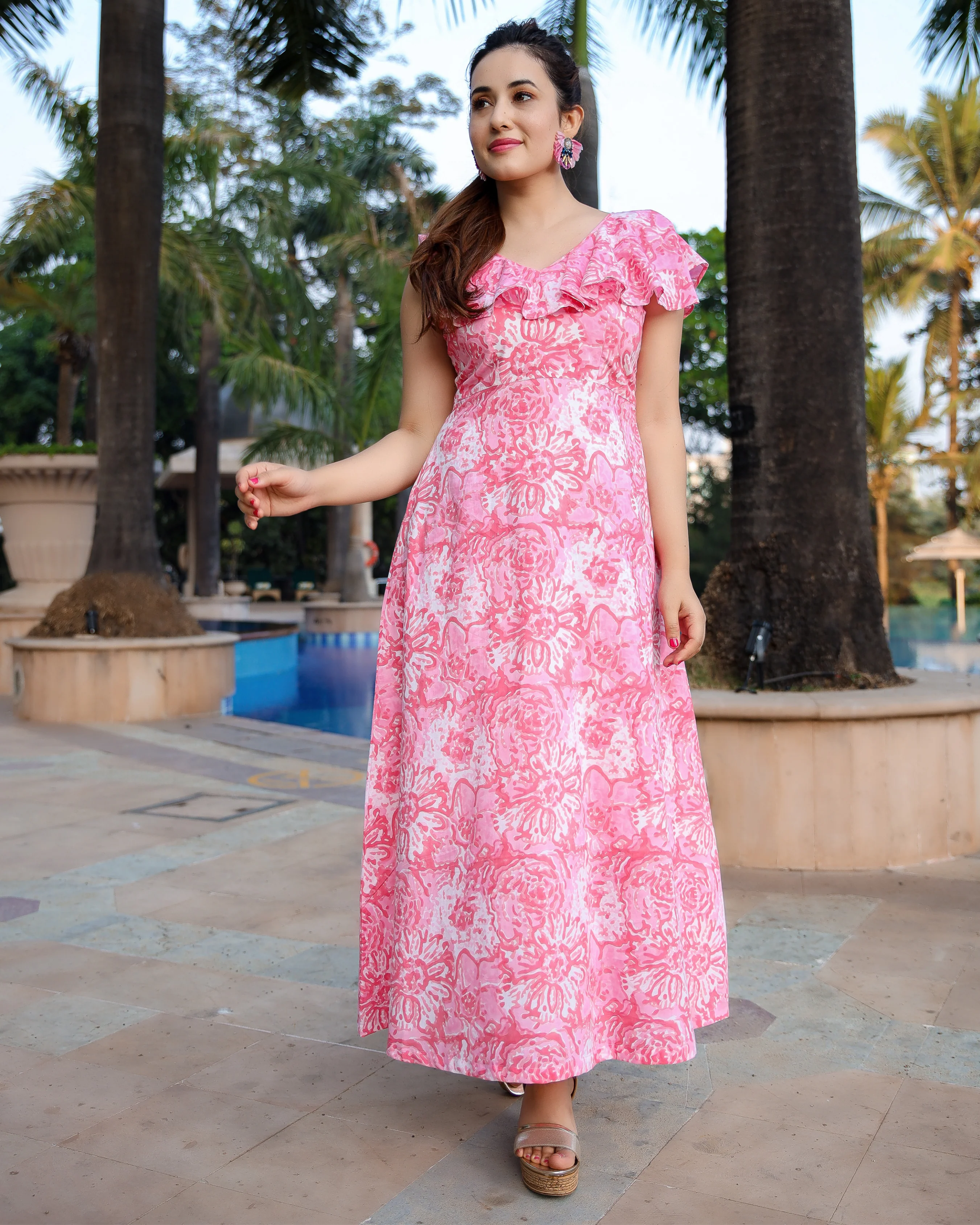 Pink Freesia Cotton Dress - Image 4