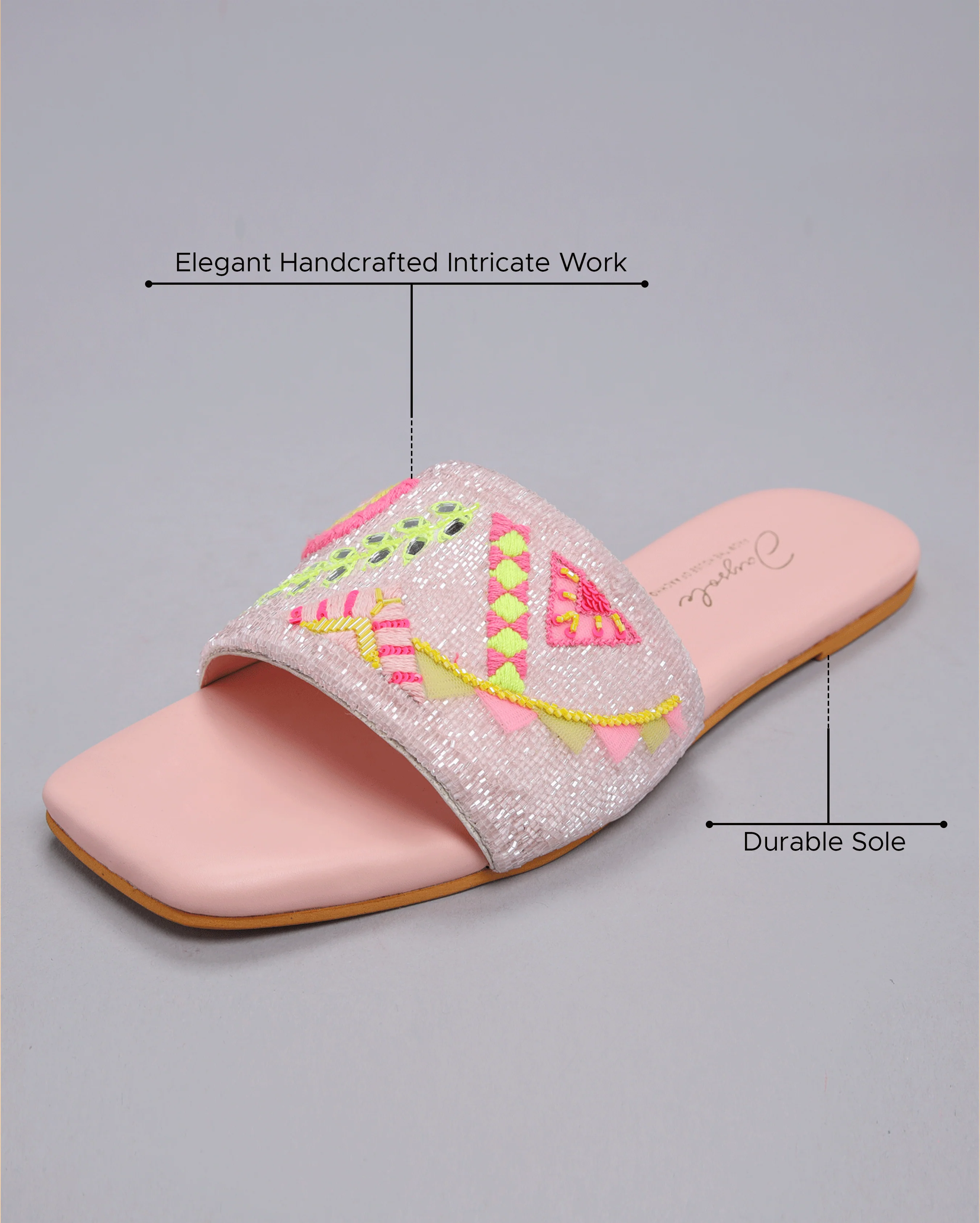 Pink Mystery Handcrafted Flats - Image 3