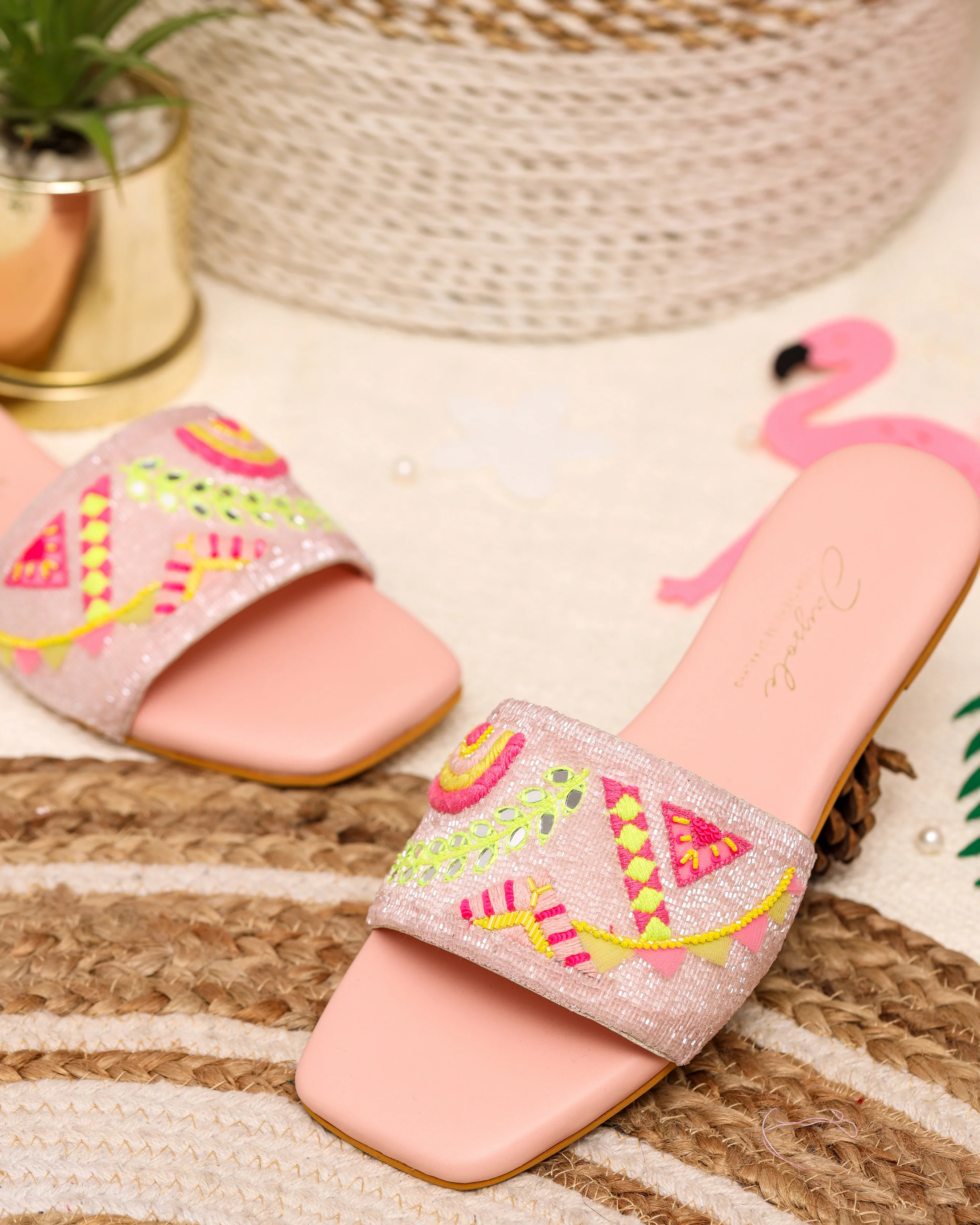 Pink Mystery Handcrafted Flats - Image 8