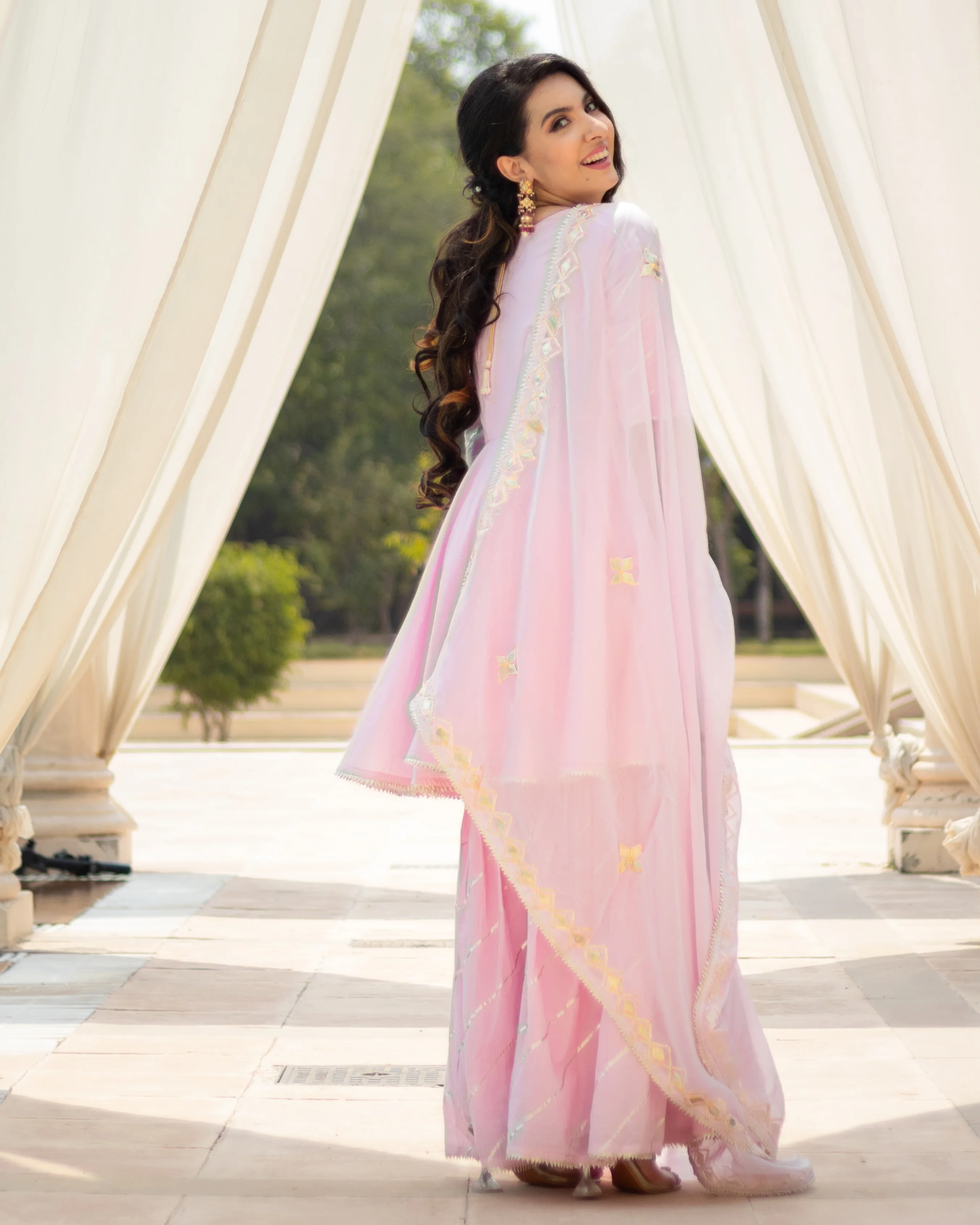 Pink Rhythm Gota Sharara Set - Image 6