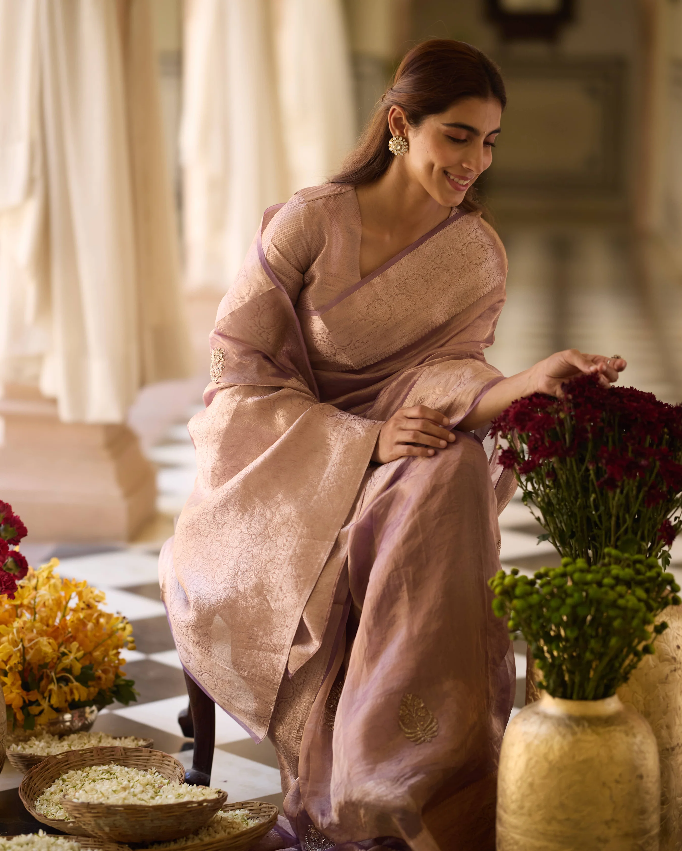 Prabha Purple Handcrafted Tissue Saree - Image 3