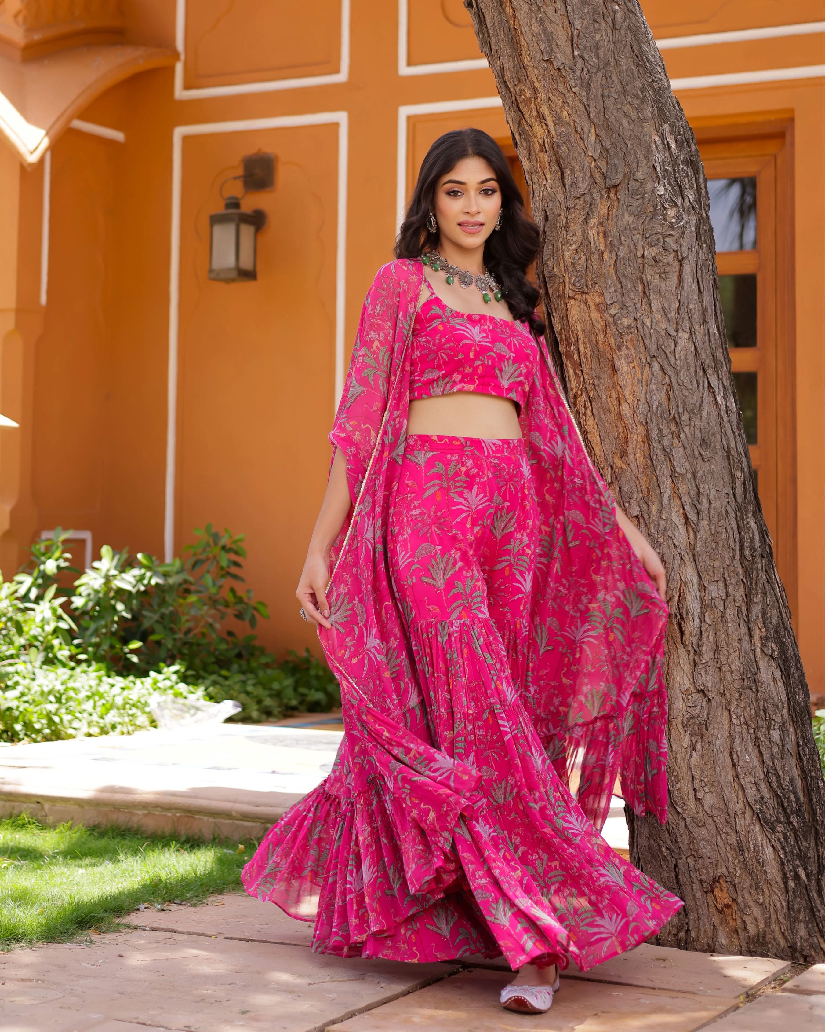 Preet Georgette Cape Sharara Set - Image 5