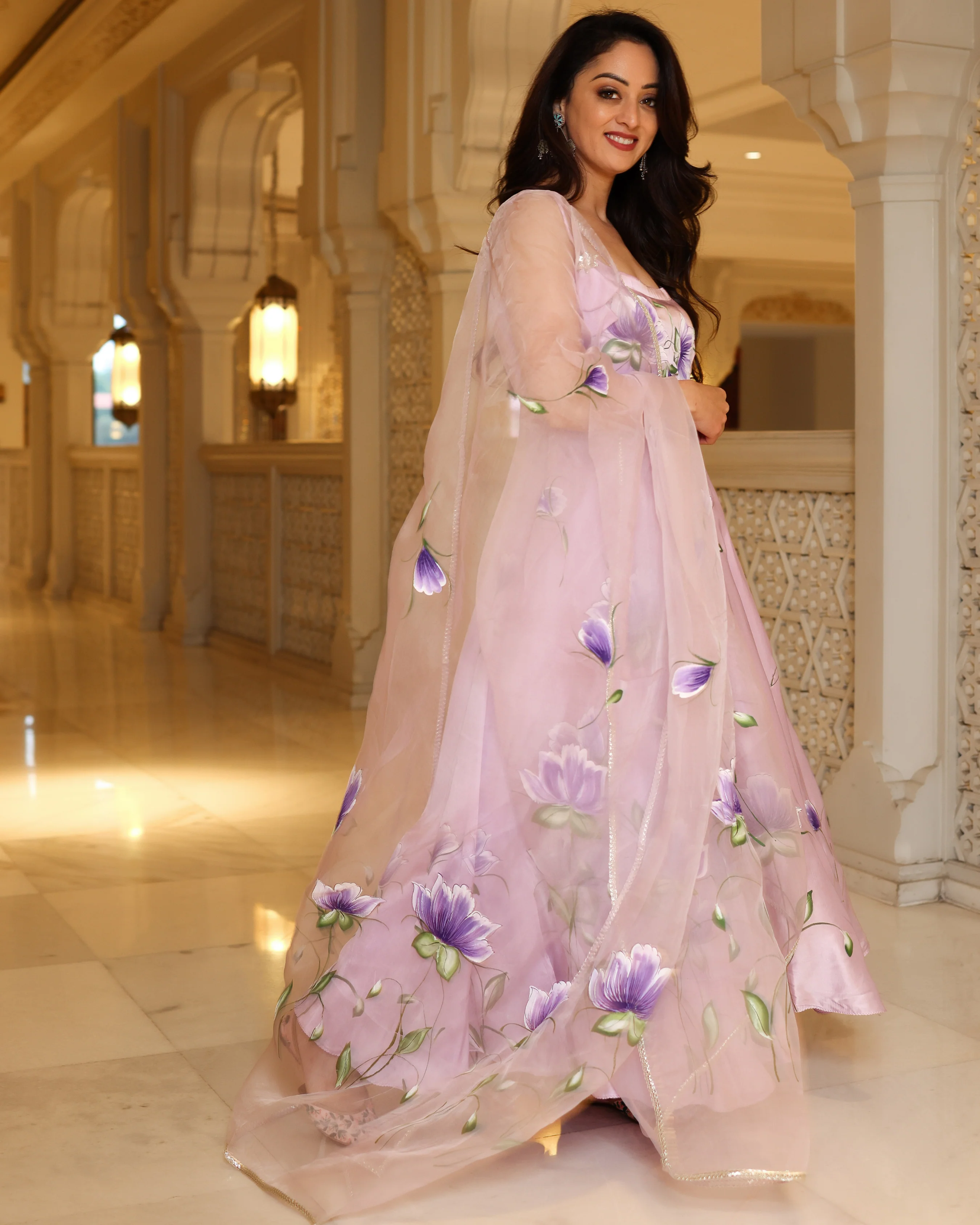 Pretty Purple Handpainted Suit Set - Image 8