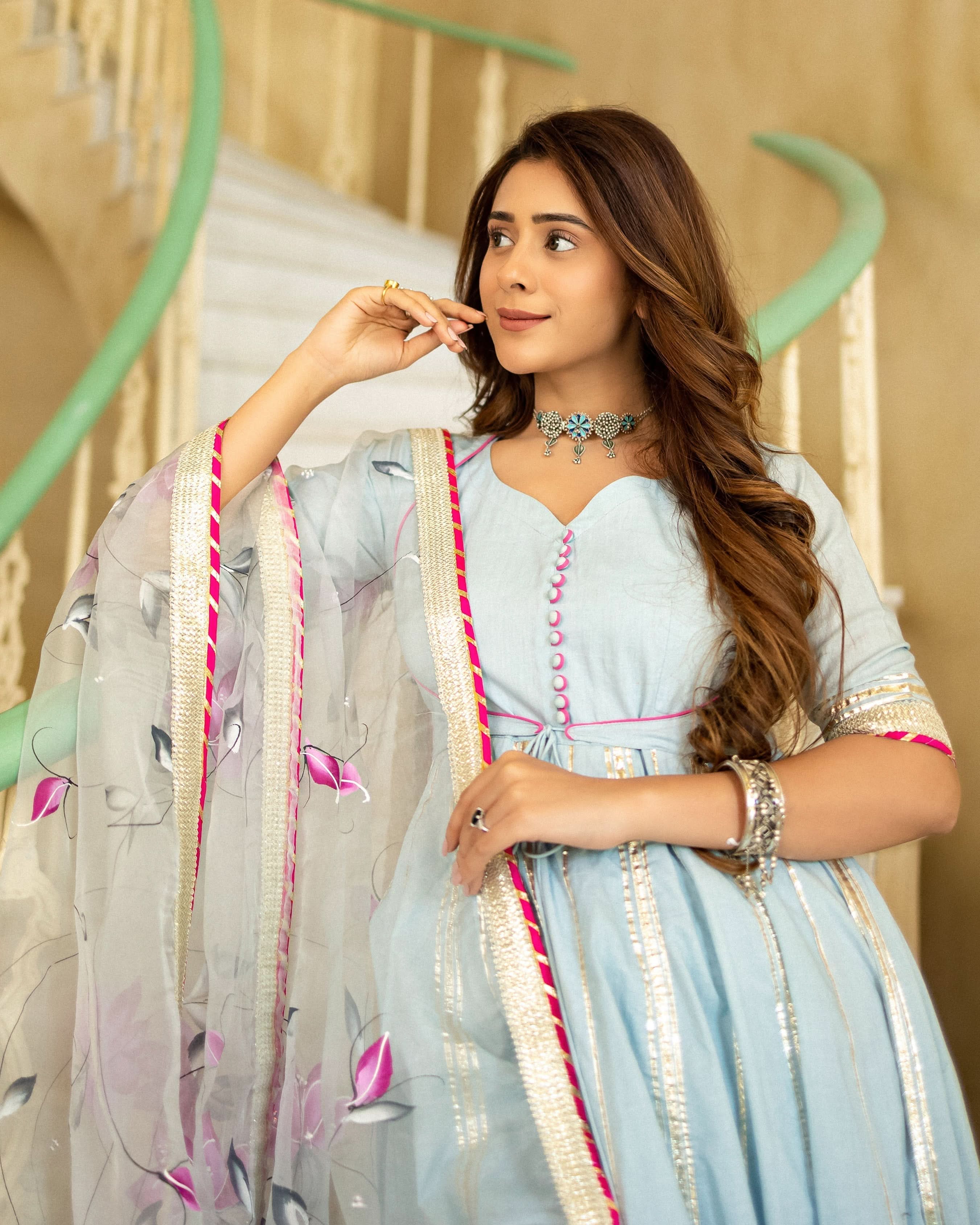 Ragini Handpainted Suit Set - Image 8