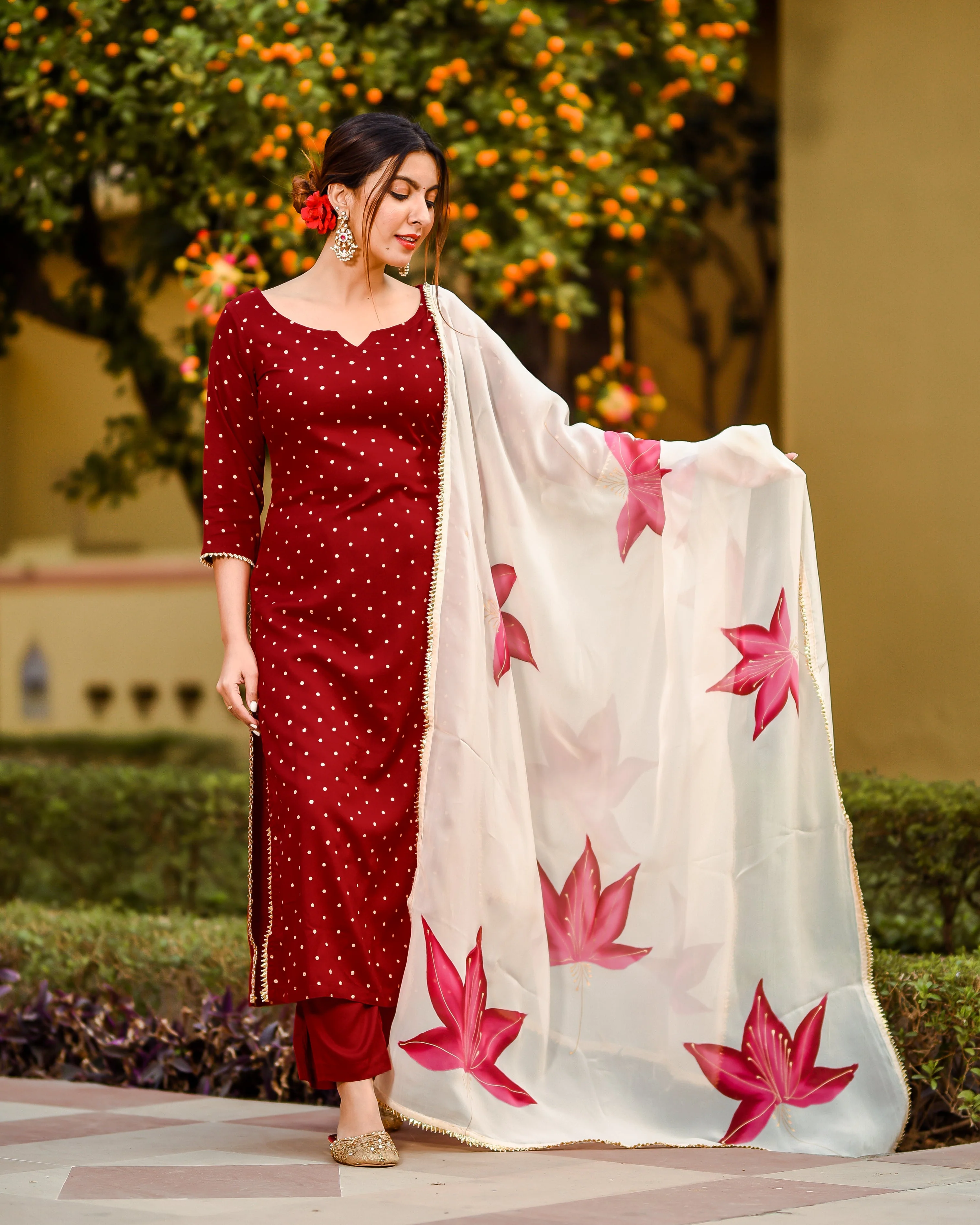 Raspberry Handpainted Suit Set - Image 5