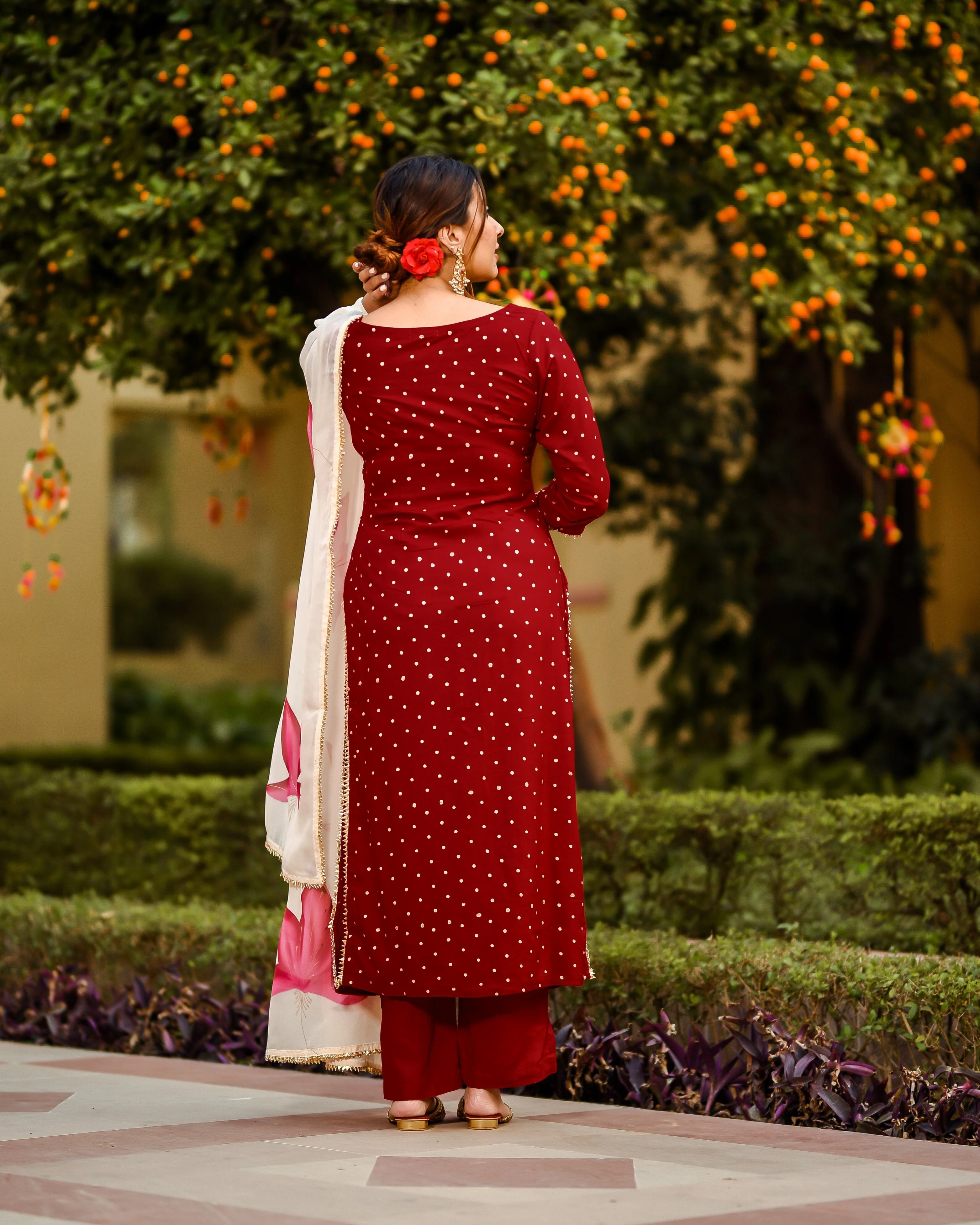 Raspberry Handpainted Suit Set - Image 7