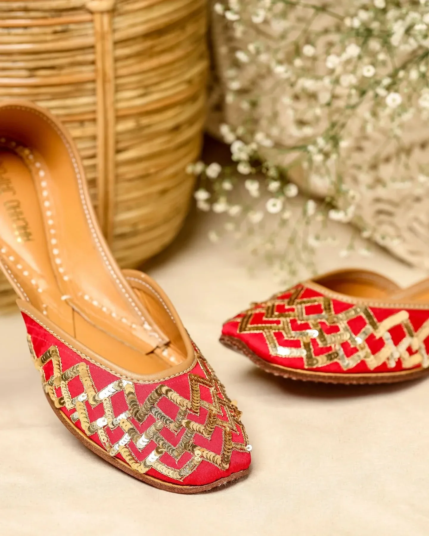 Red Mahogany Handcrafted Jutti - Image 6